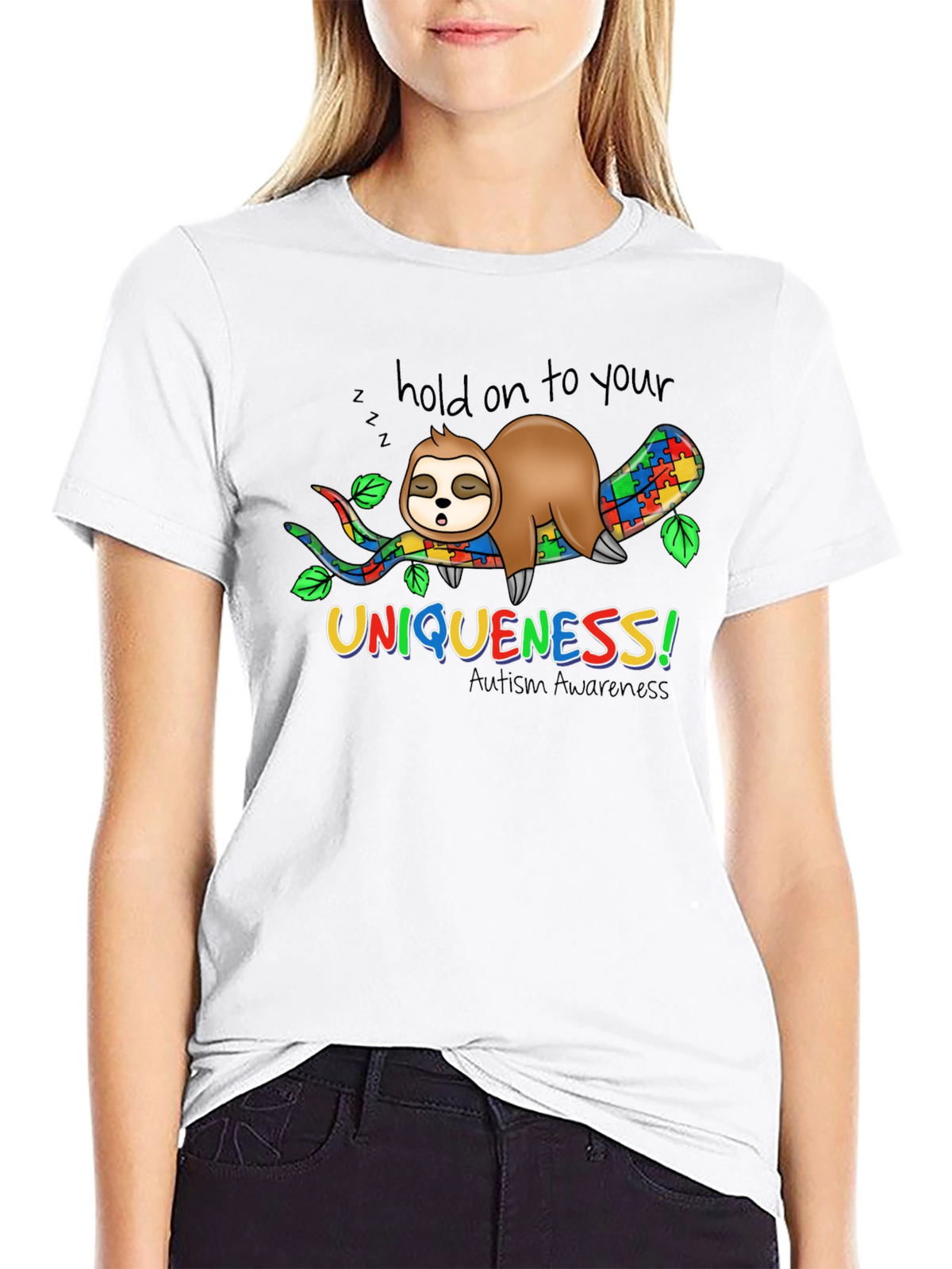 Uniqueness Autism Awareness Sloth T-Shirt