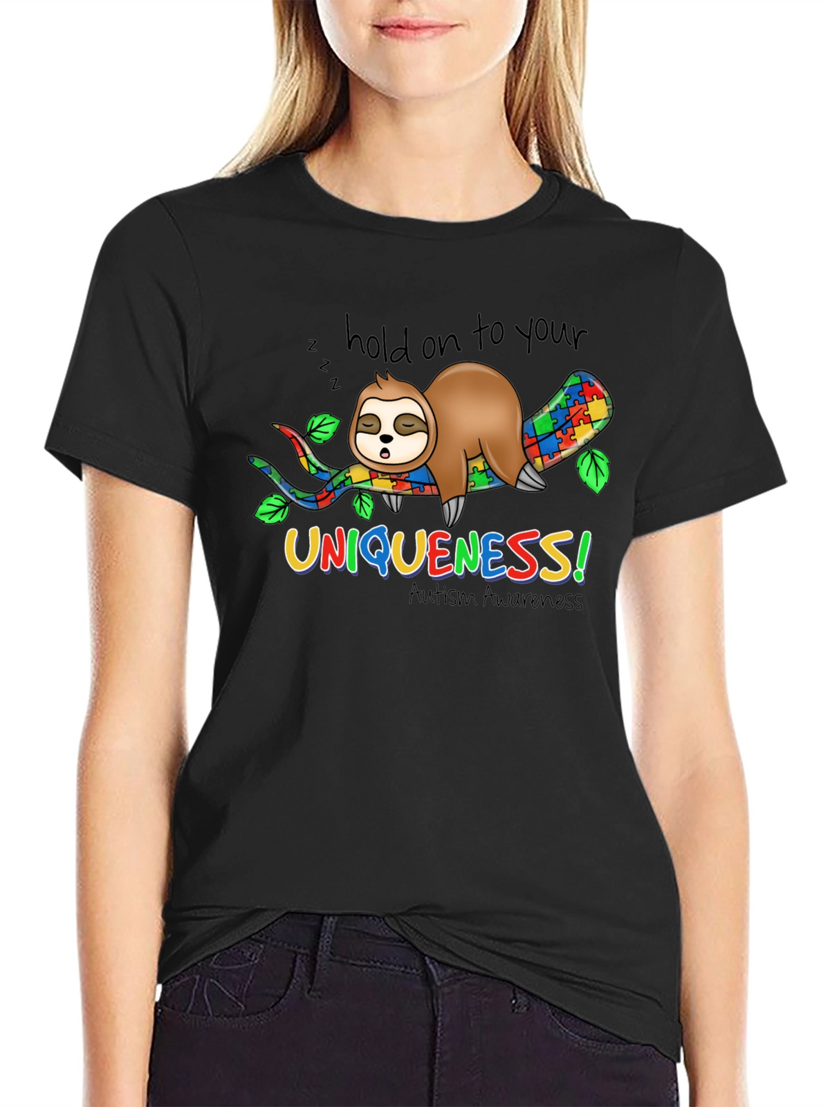Uniqueness Autism Awareness Sloth T-Shirt