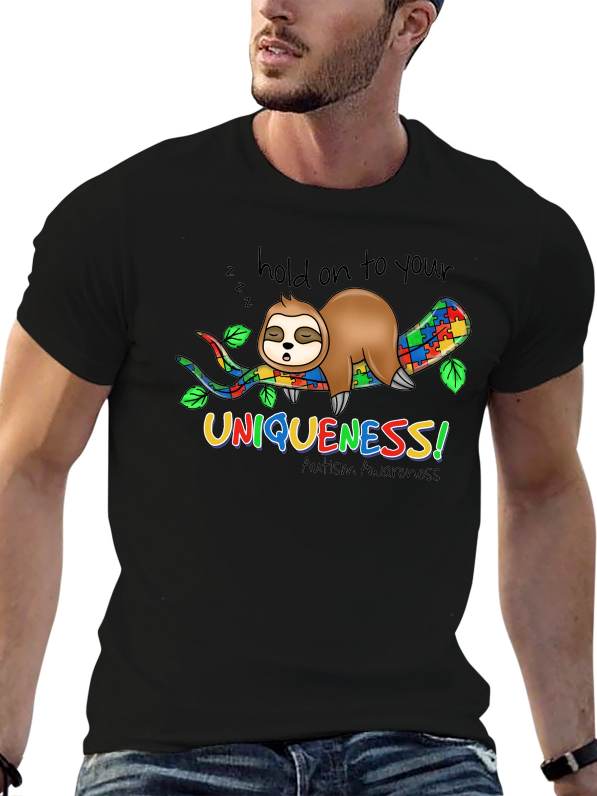 Uniqueness Autism Awareness Sloth T-Shirt
