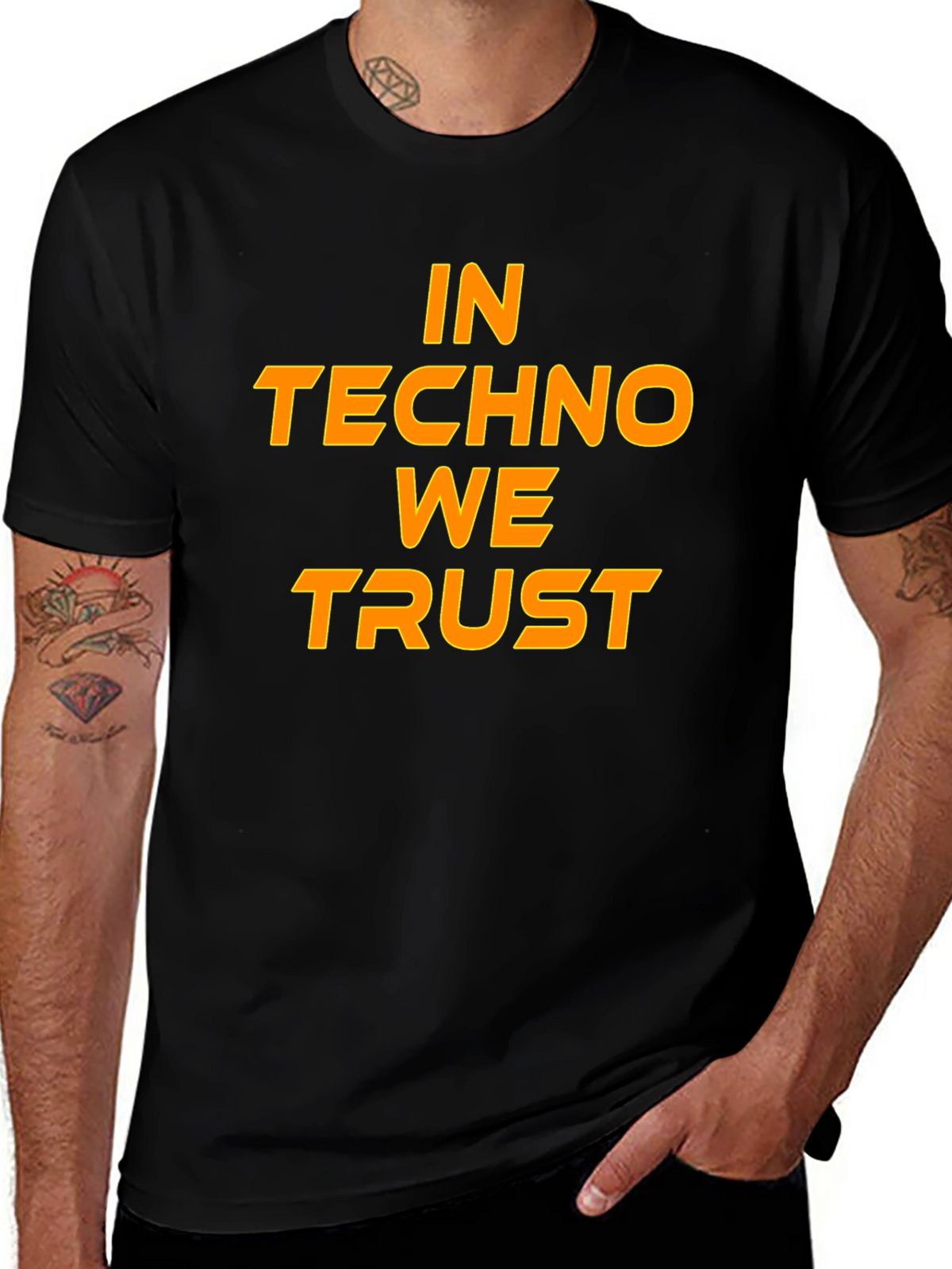 In Techno We Trust Black T-Shirt