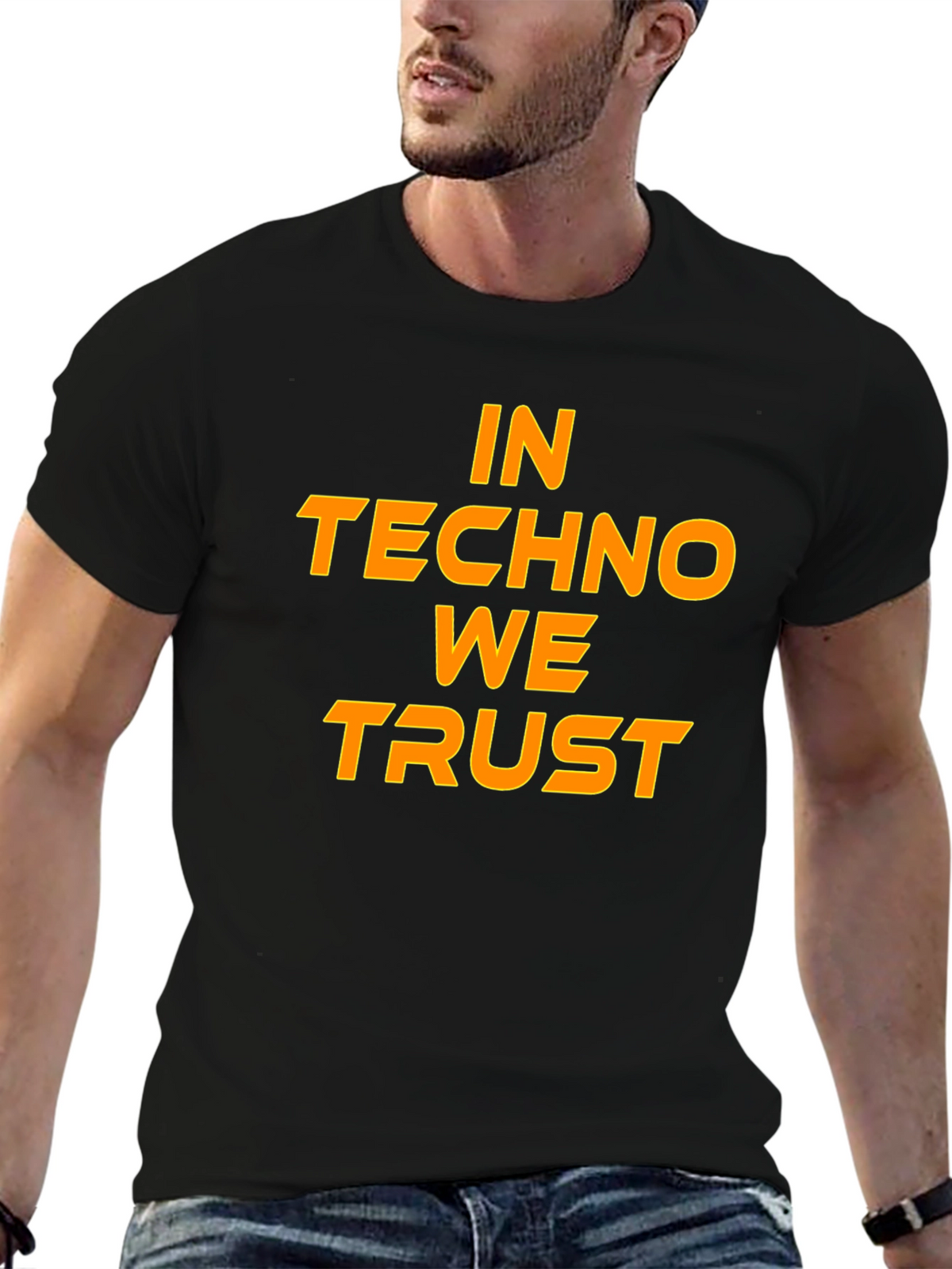 In Techno We Trust Black T-Shirt