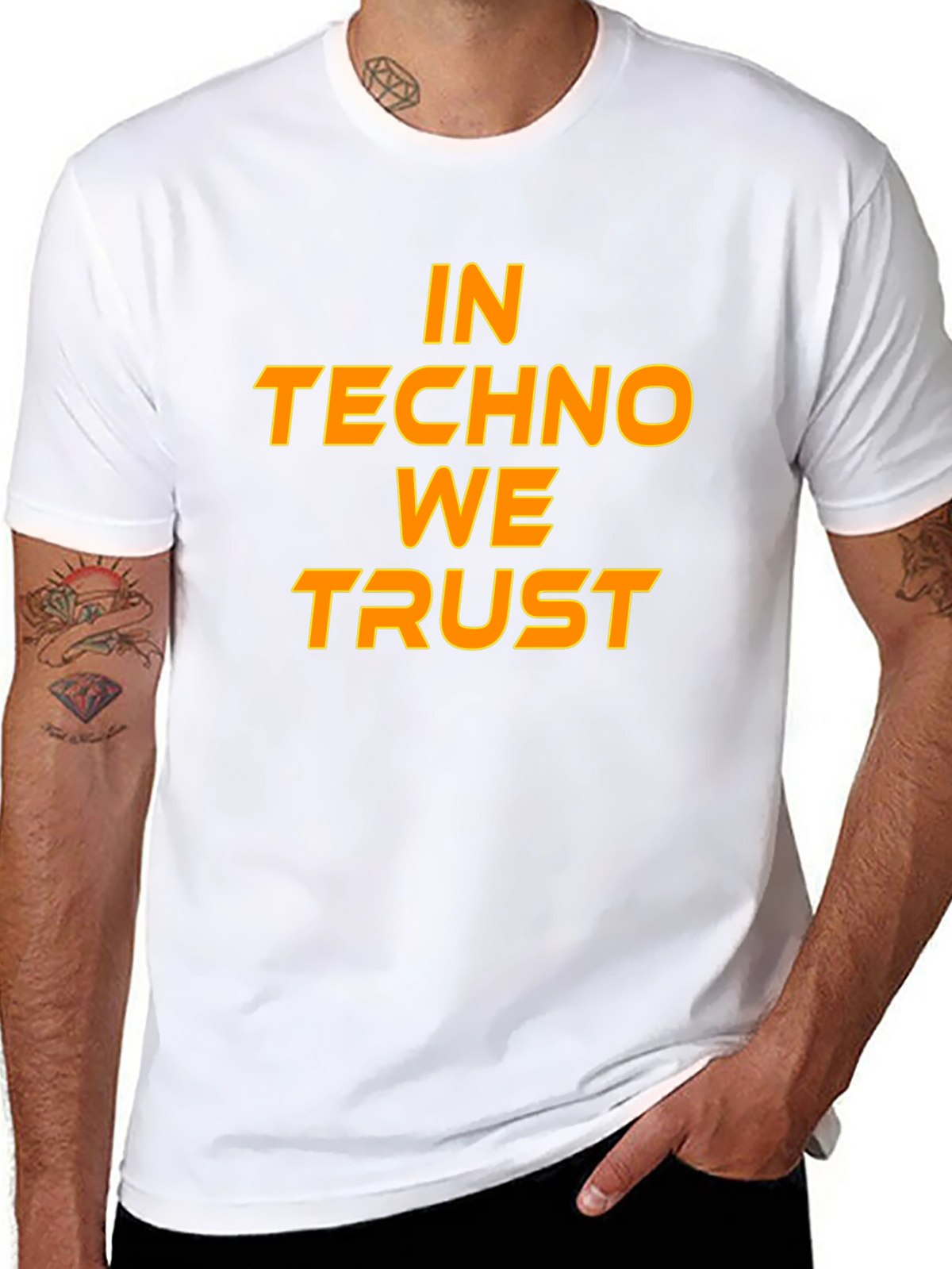 In Techno We Trust Black T-Shirt