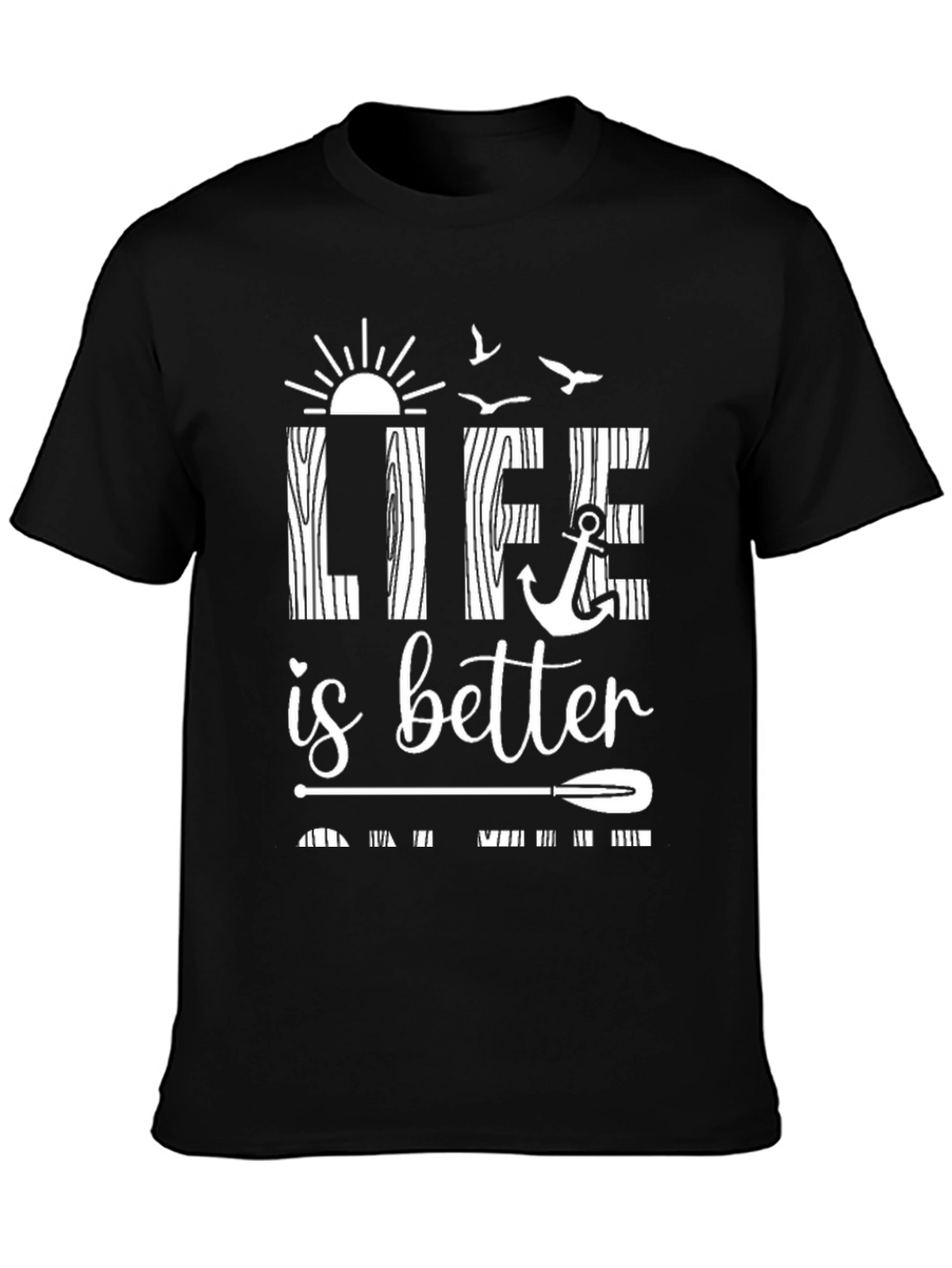 Life is Better Black Graphic T-Shirt