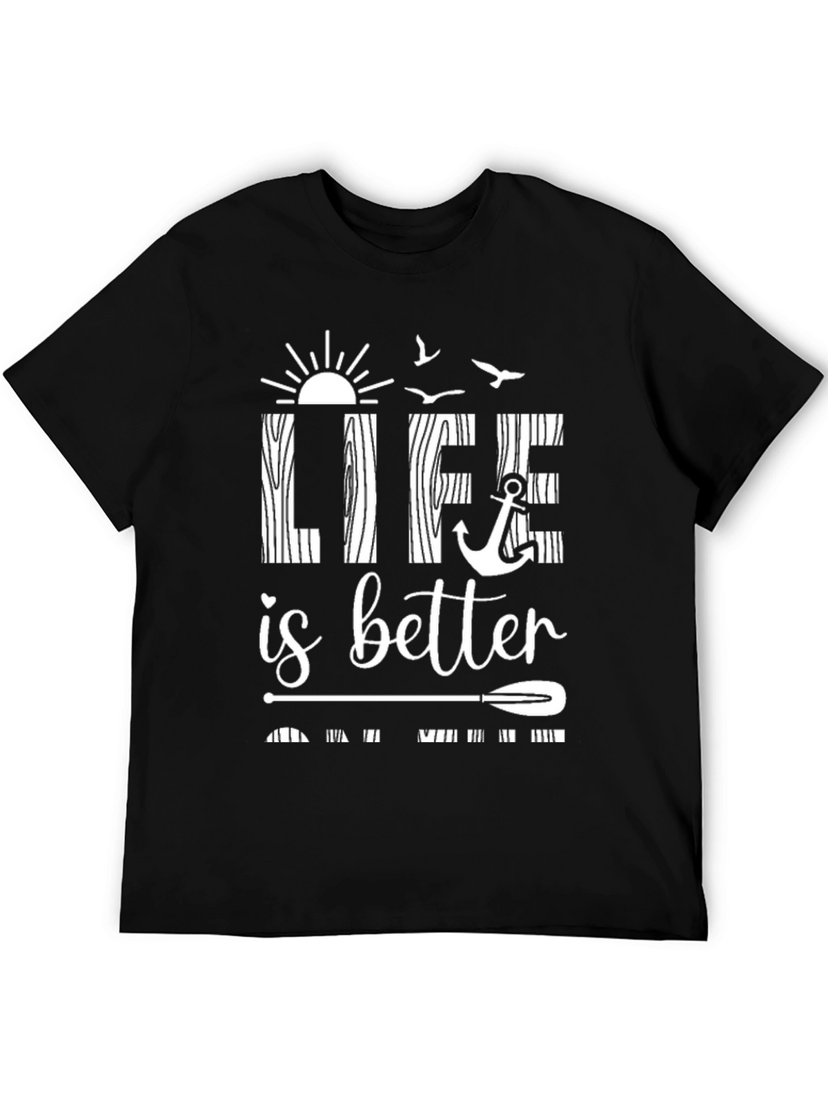 Life is Better Black Graphic T-Shirt