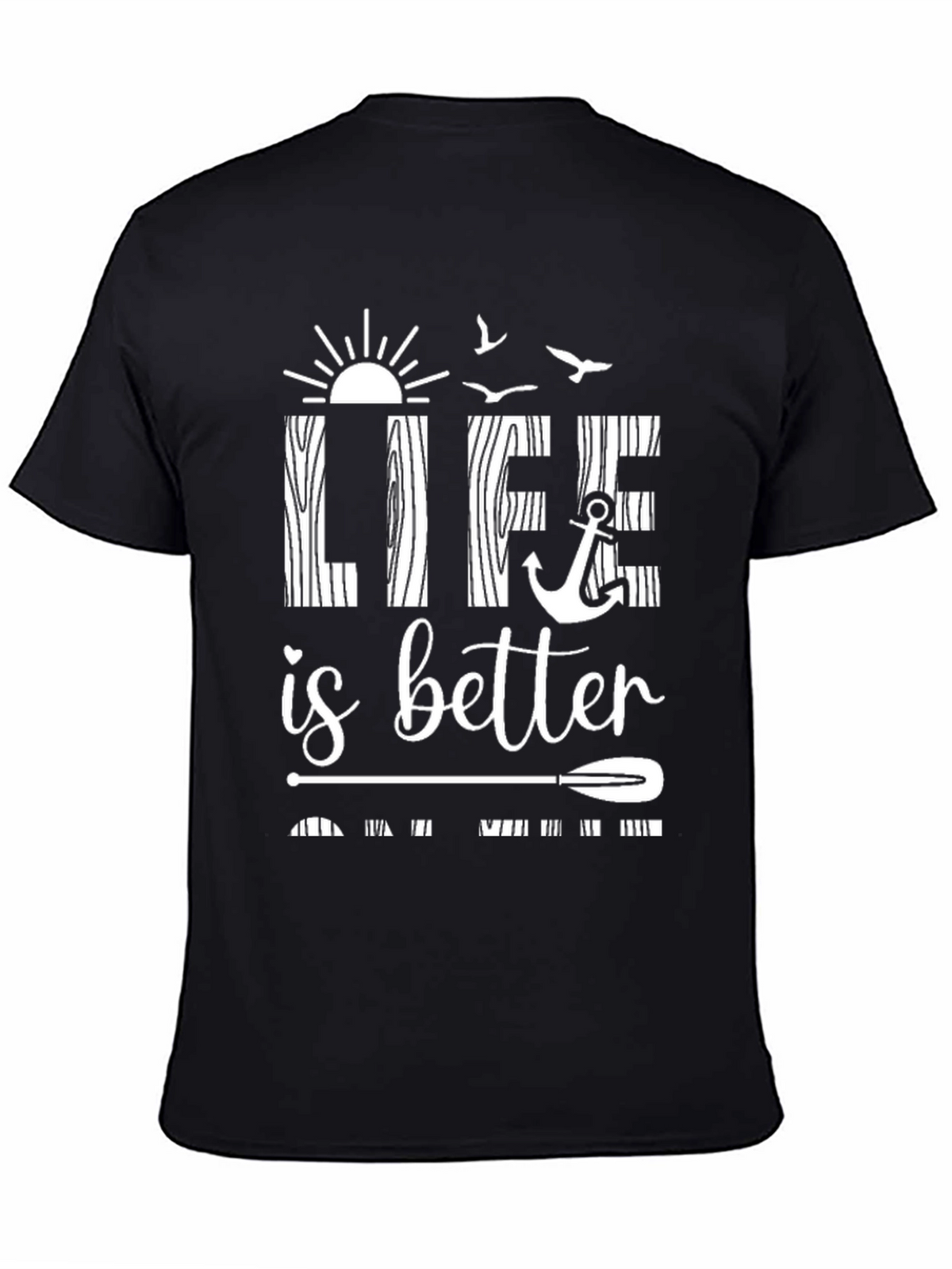 Life is Better Black Graphic T-Shirt