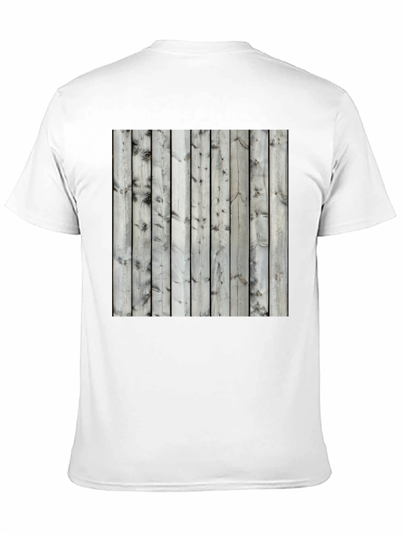 Wooden Fence Print Tee - Black Casual T-Shirt