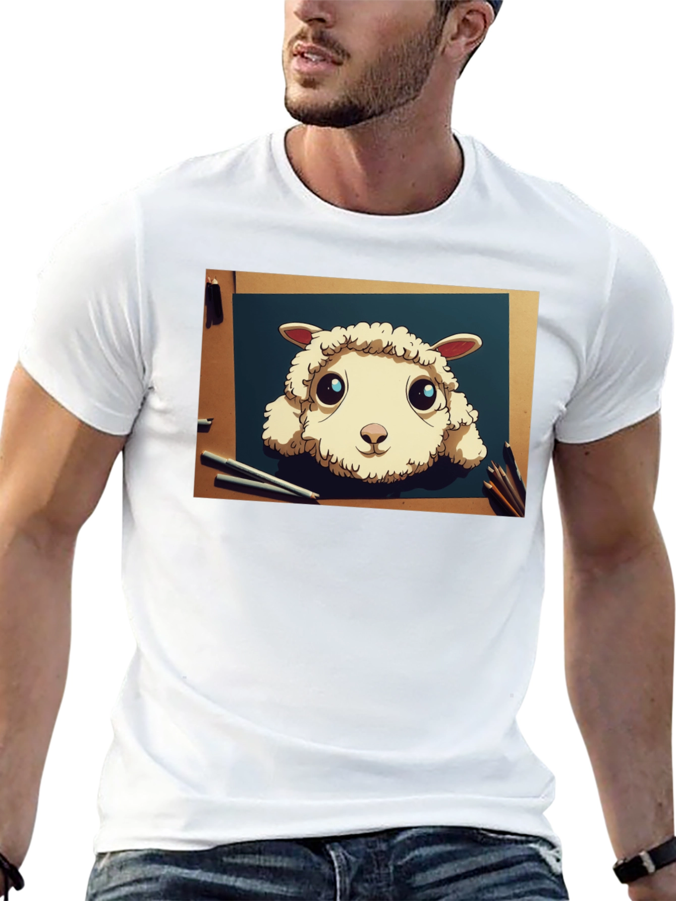 Cartoon Sheep Art T-Shirt