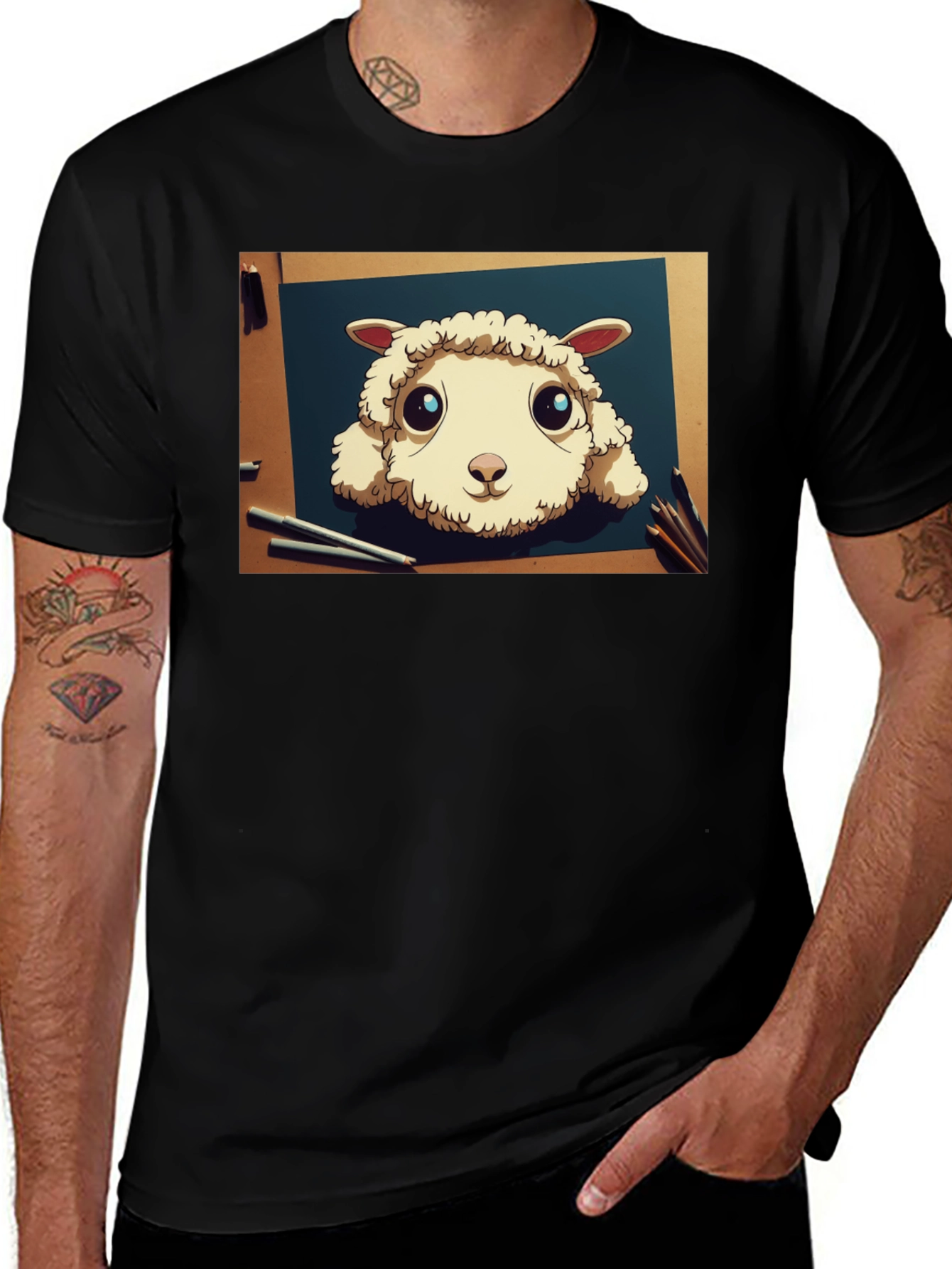 Cartoon Sheep Art T-Shirt
