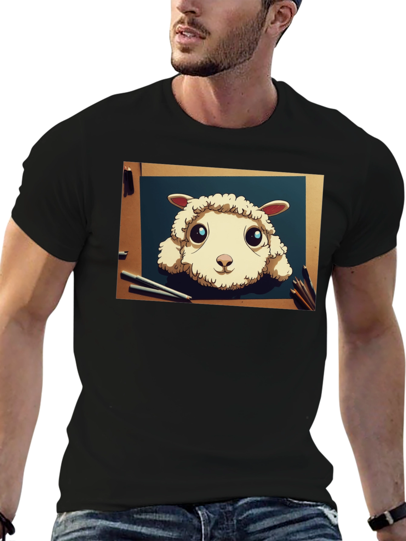Cartoon Sheep Art T-Shirt