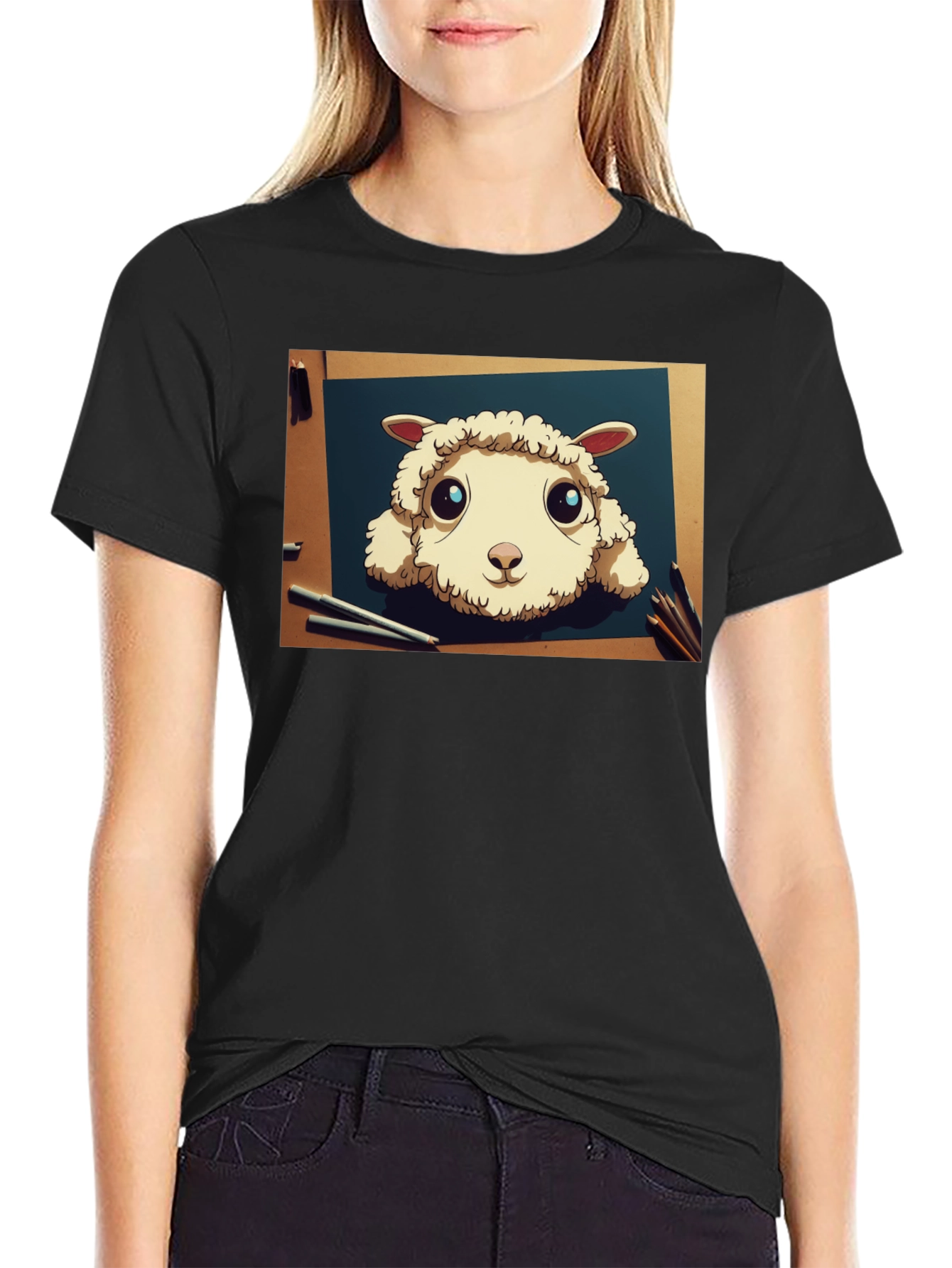 Cartoon Sheep Art T-Shirt