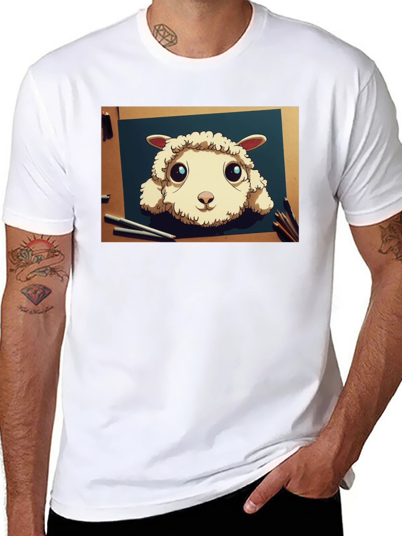 Cartoon Sheep Art T-Shirt