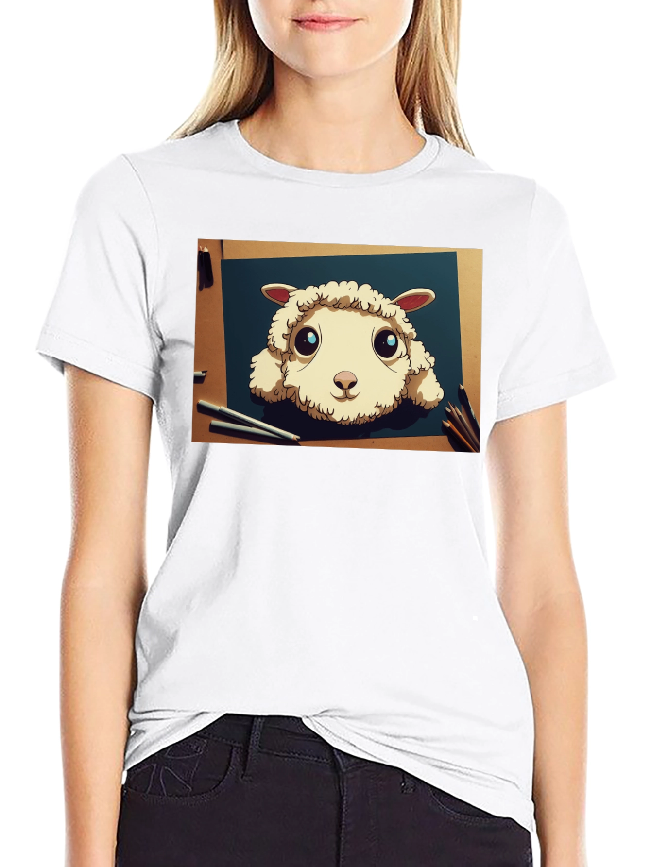 Cartoon Sheep Art T-Shirt
