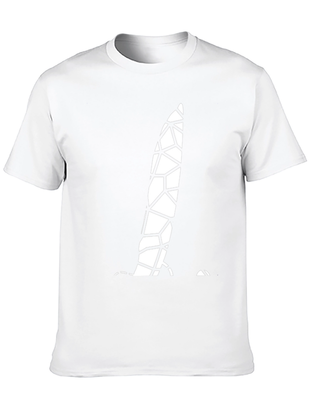 Geometric Cracked Design Black T-Shirt