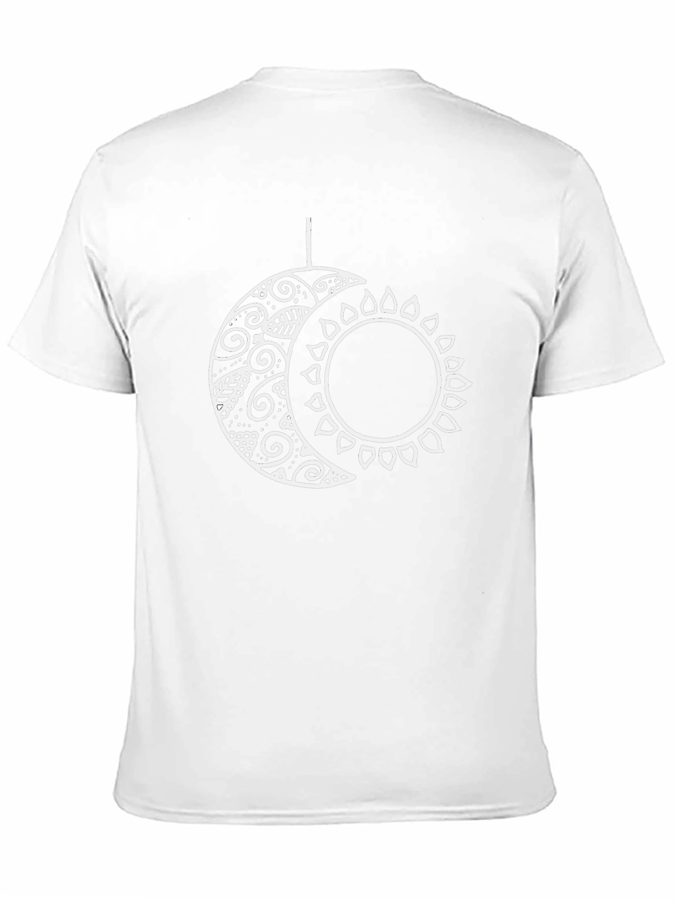 Celestial Sun and Moon Graphic T-Shirt - Black