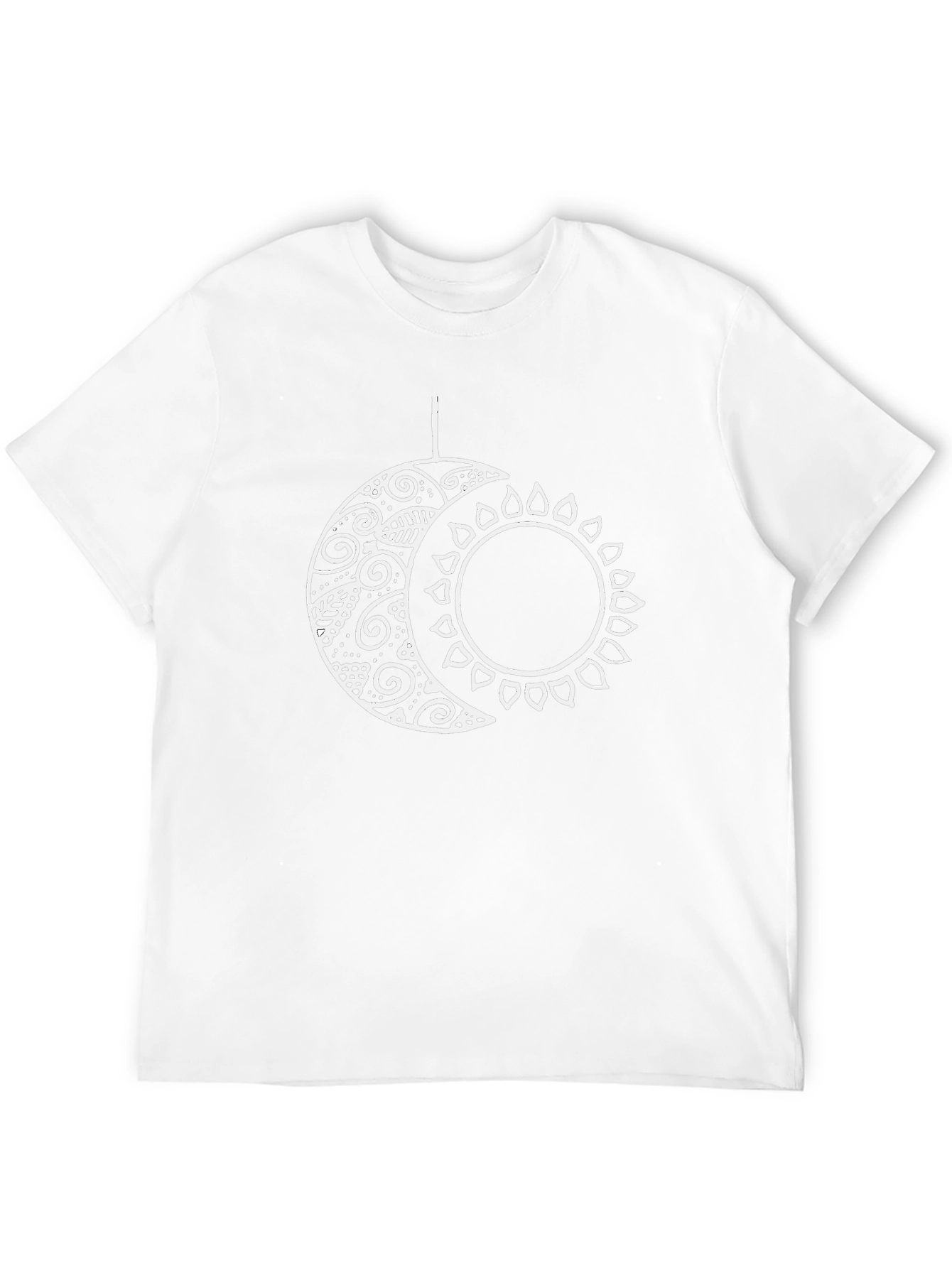 Celestial Sun and Moon Graphic T-Shirt - Black