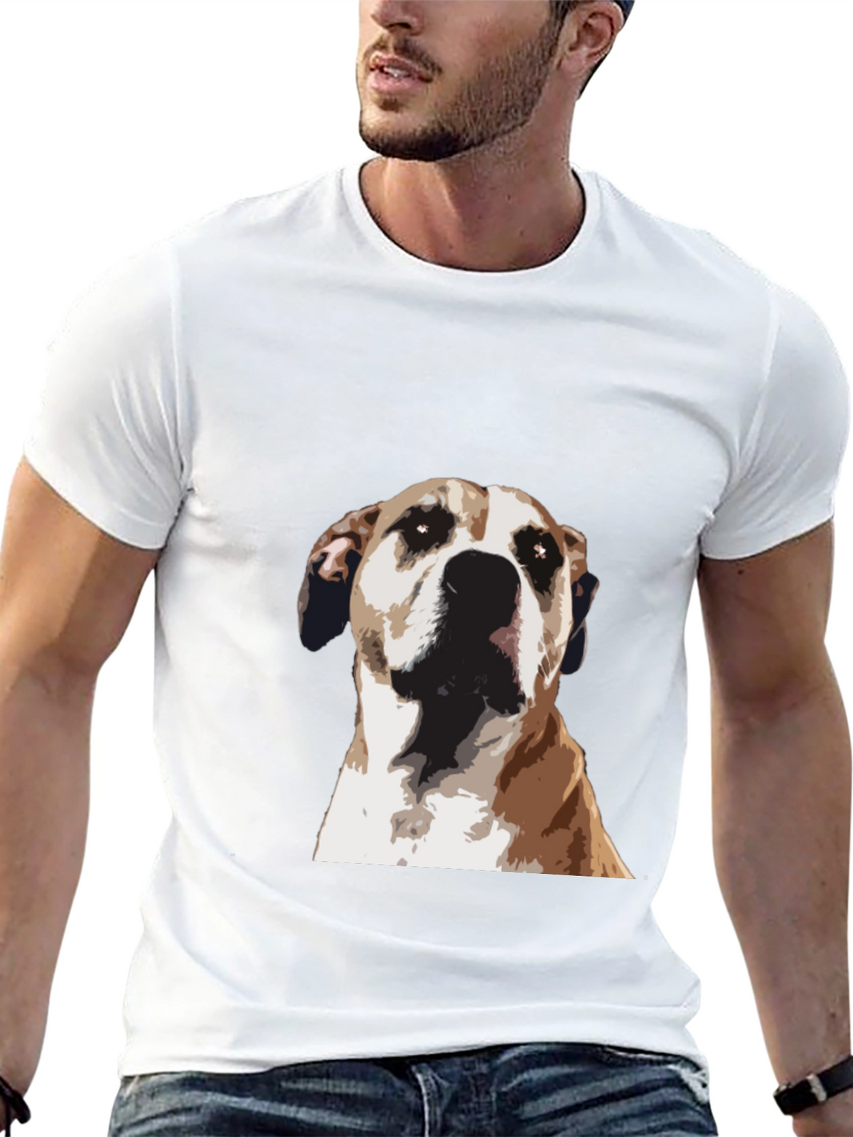 Dog Graphic Tee - Stylish Mens Black T-Shirt