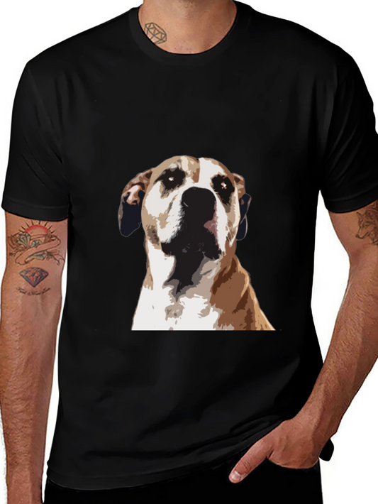 Dog Graphic Tee - Stylish Mens Black T-Shirt