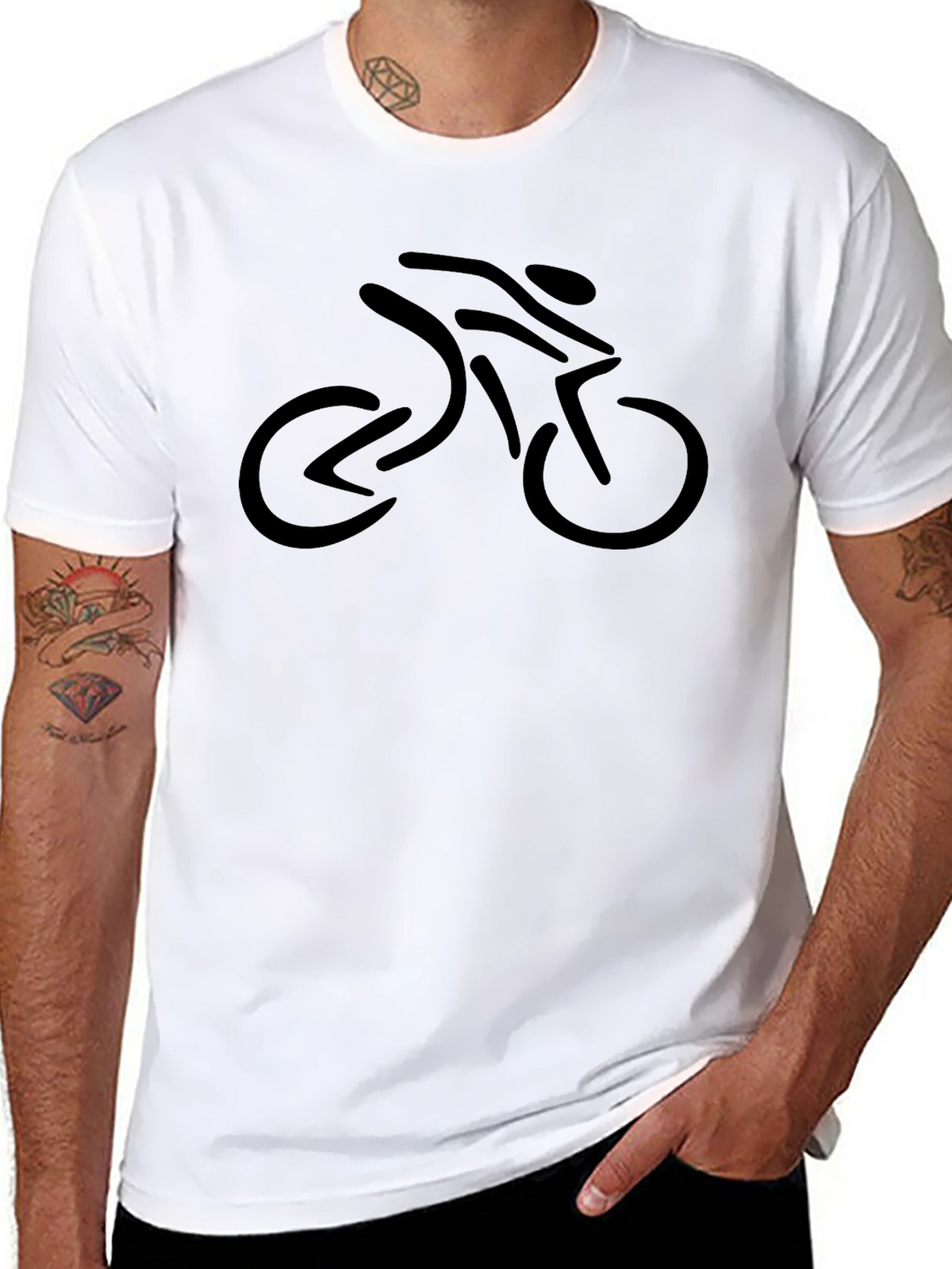Cyclist Graphic Tee - Black Cotton Blend