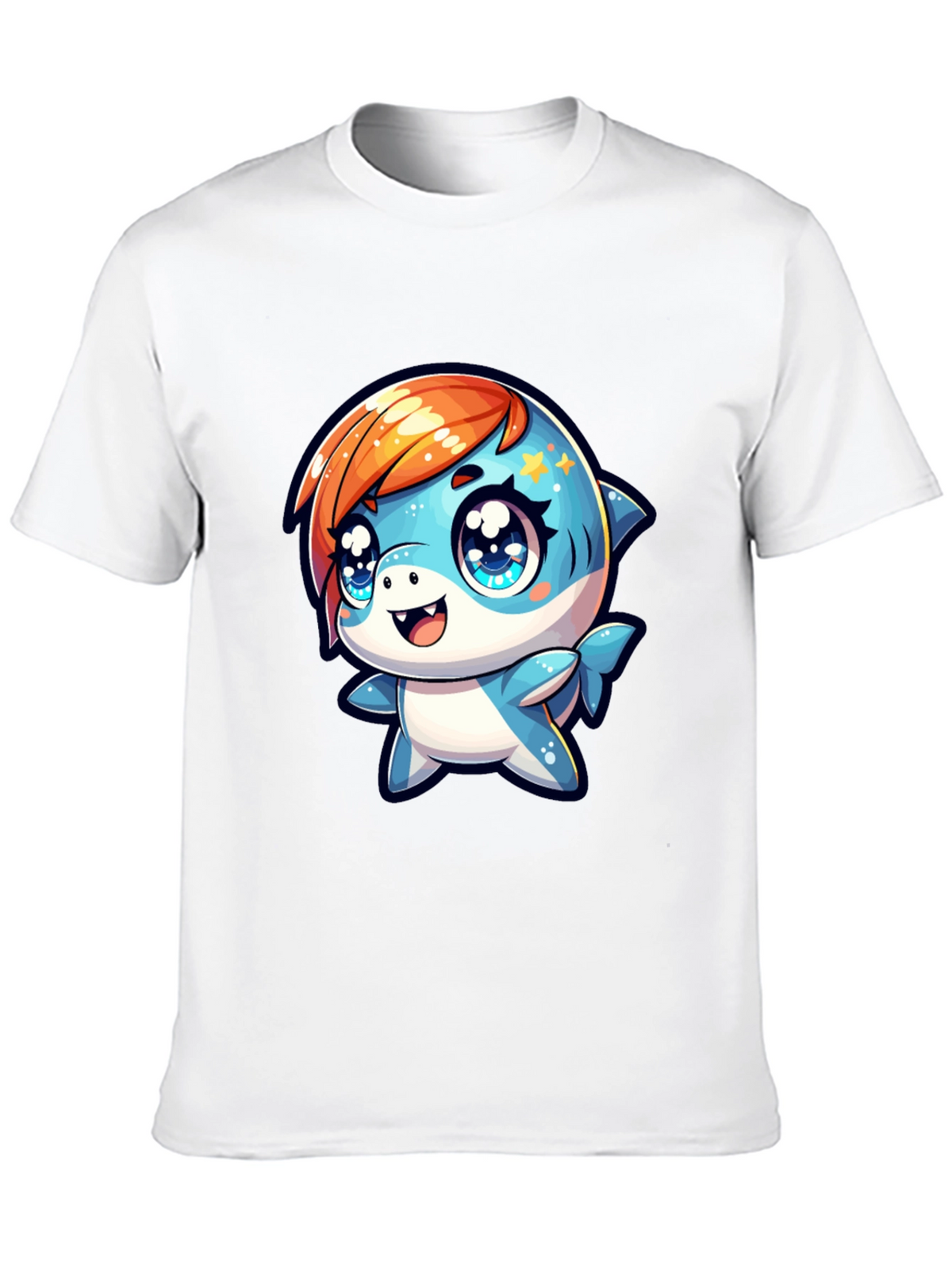 Cute Cartoon Shark Graphic T-Shirt