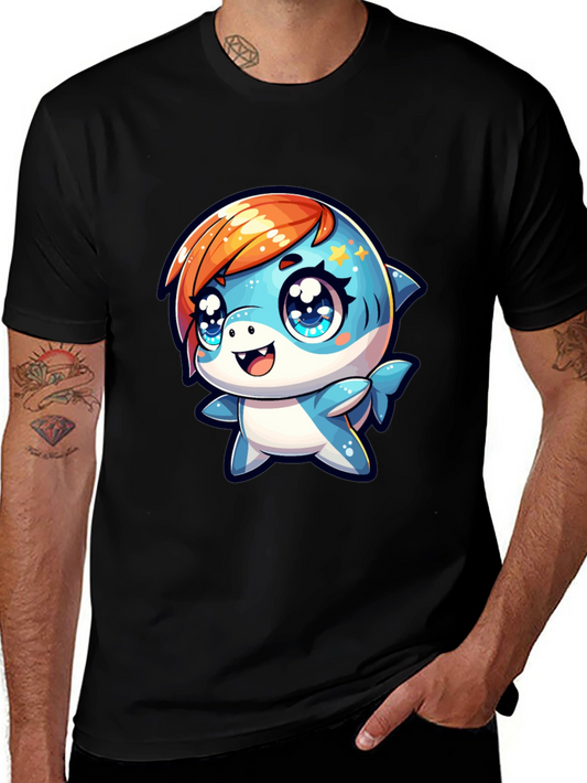 Cute Cartoon Shark Graphic T-Shirt