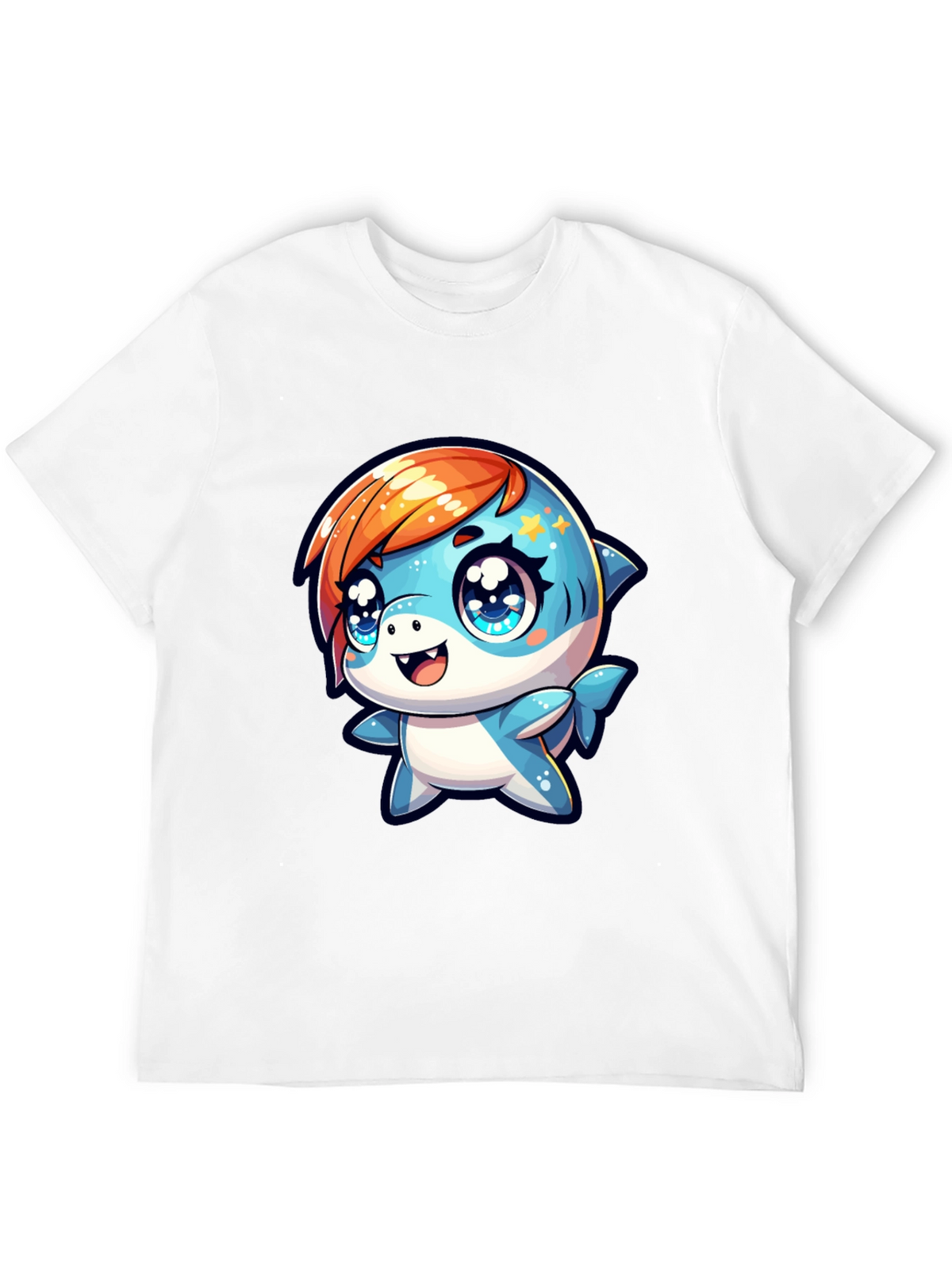Cute Cartoon Shark Graphic T-Shirt