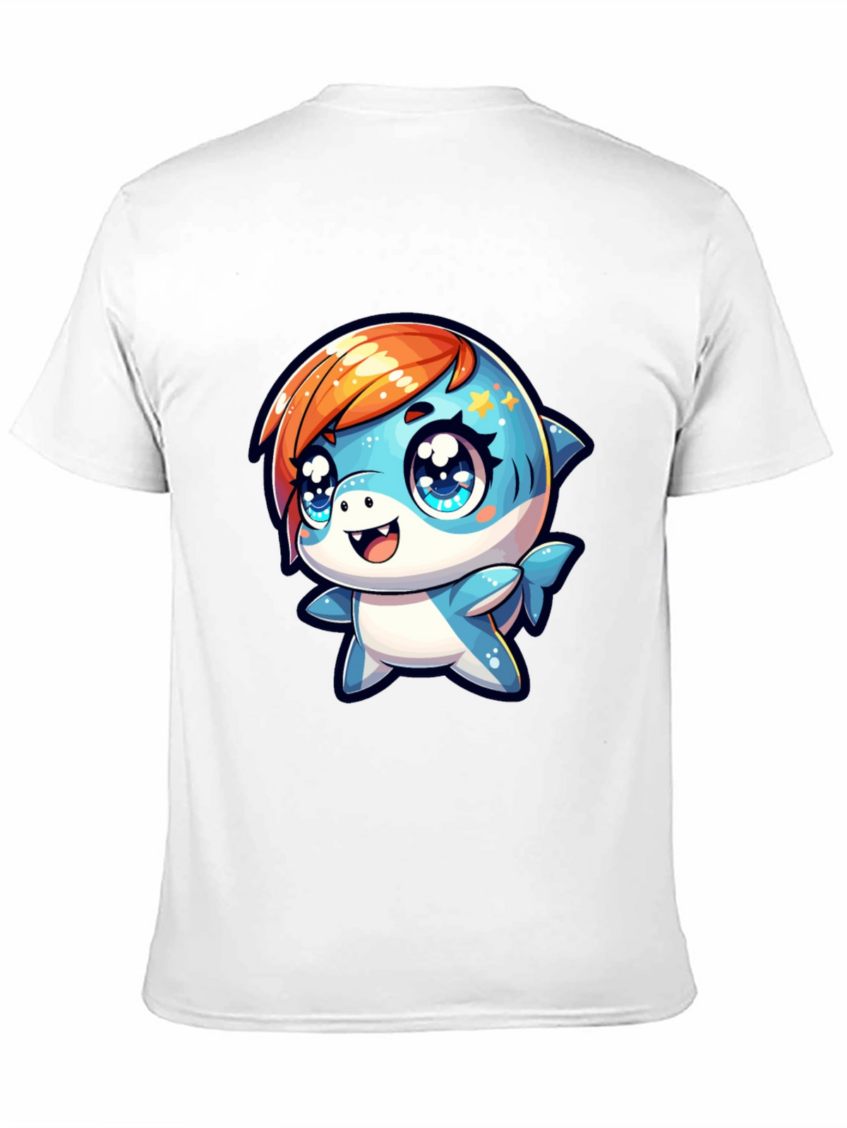 Cute Cartoon Shark Graphic T-Shirt