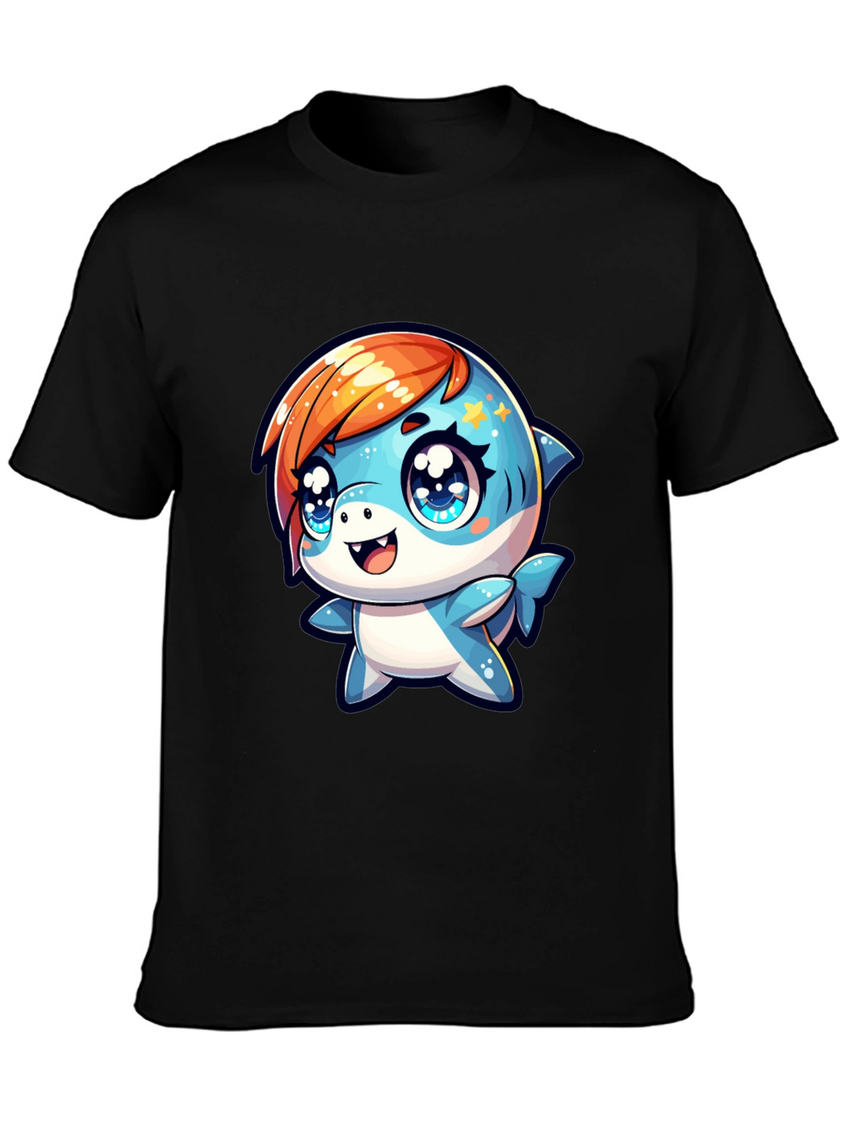 Cute Cartoon Shark Graphic T-Shirt