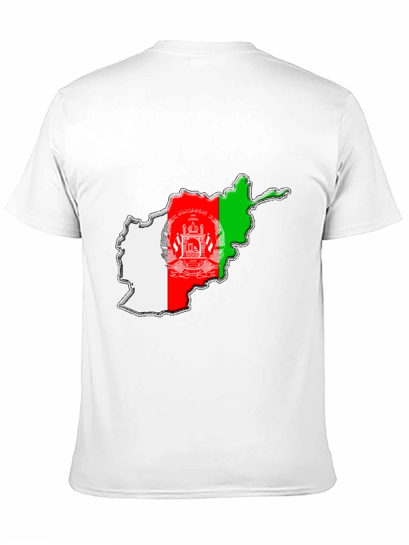 Afghanistan Flag Map T-Shirt - Black