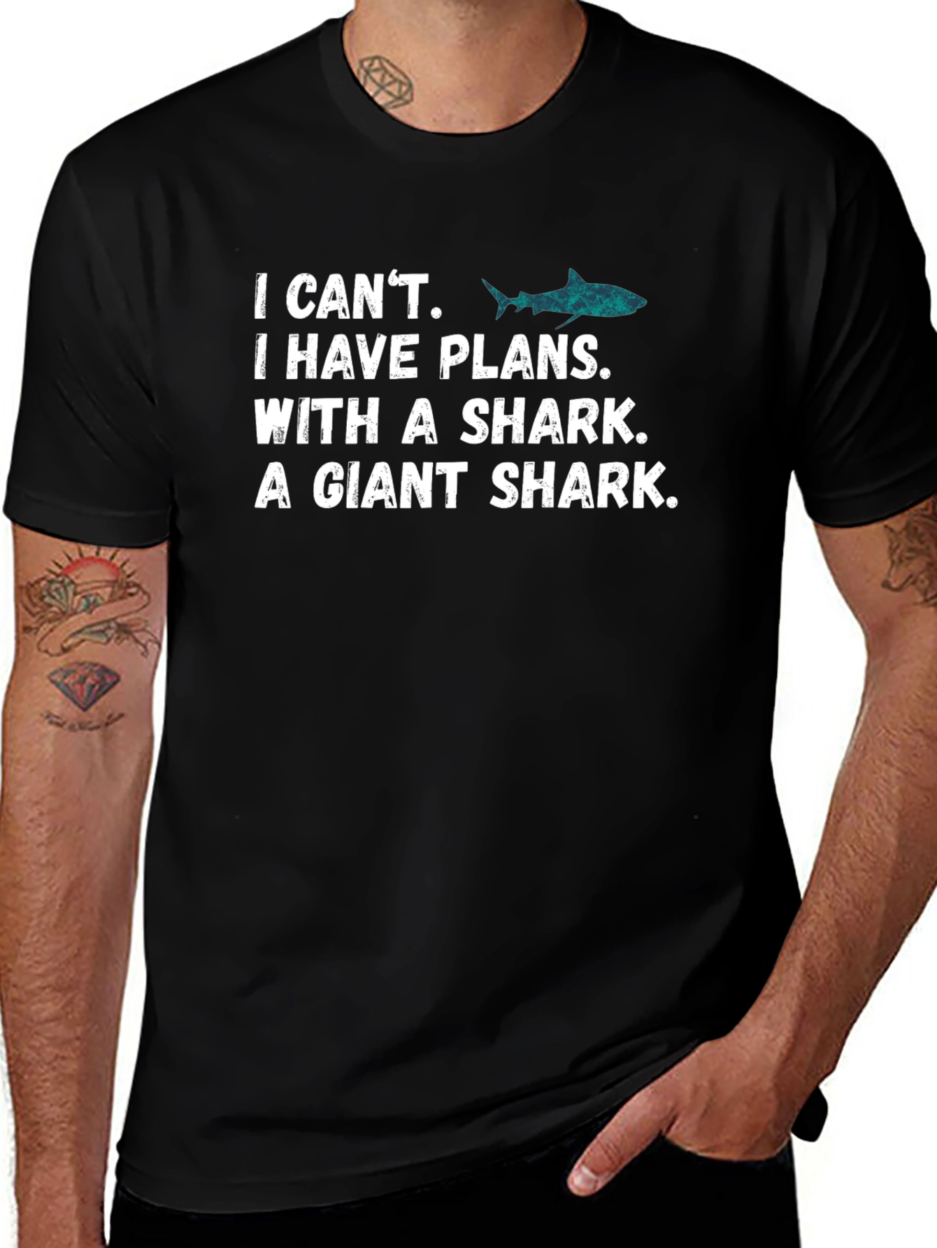 Shark Plans Graphic Tee - Mens Black T-Shirt