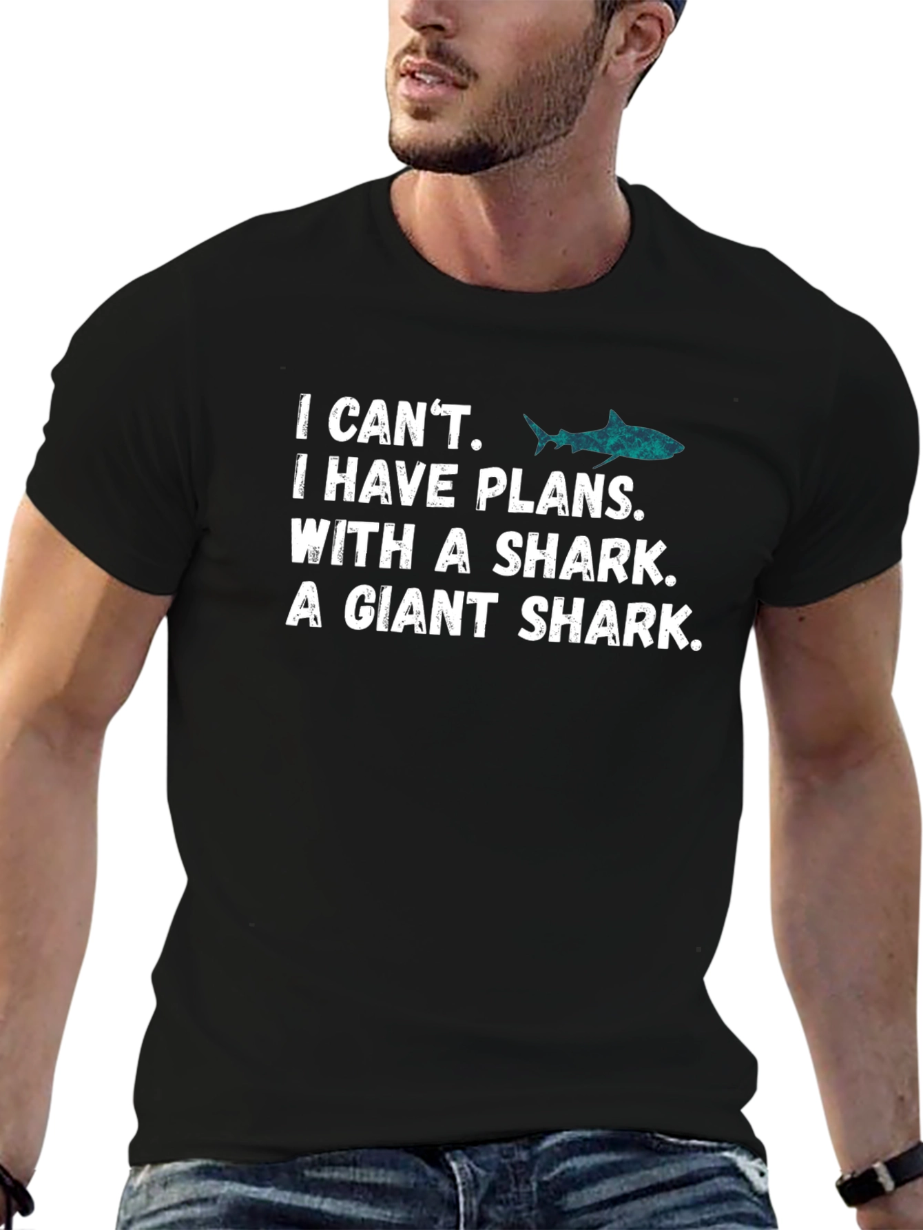 Shark Plans Graphic Tee - Mens Black T-Shirt