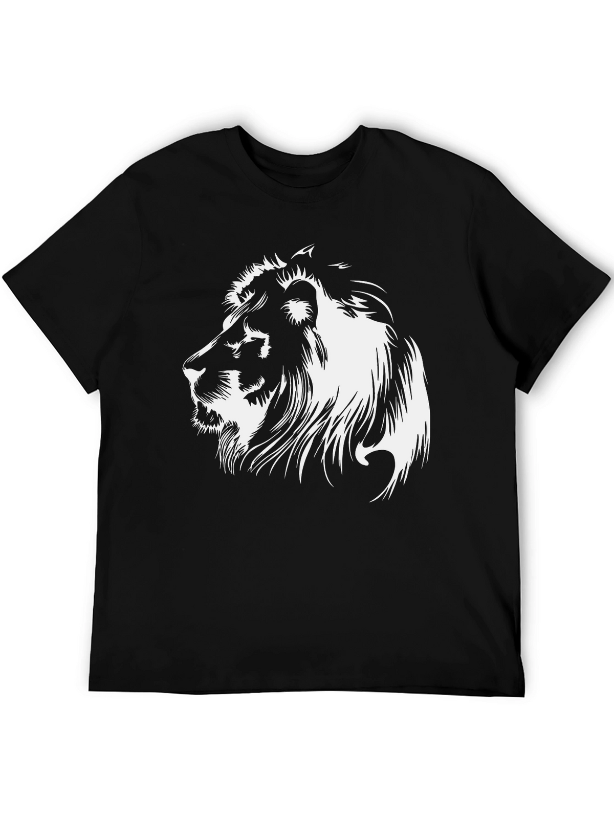 Lion Graphic Tee - Bold Black Cotton T-Shirt
