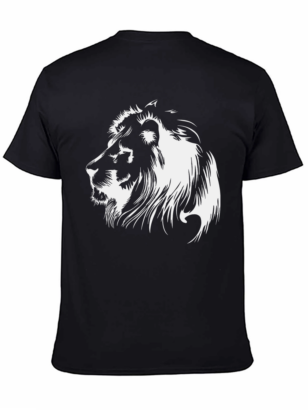 Lion Graphic Tee - Bold Black Cotton T-Shirt