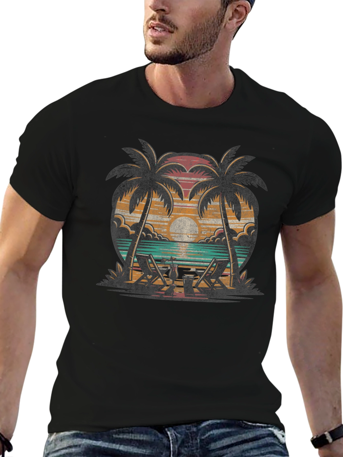 Tropical Beach Palm Tee