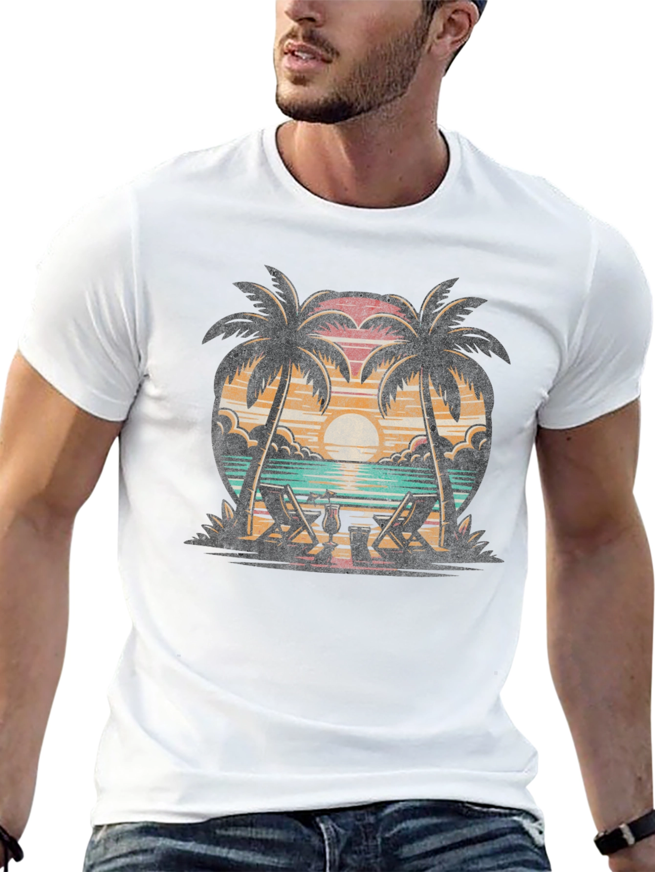Tropical Beach Palm Tee