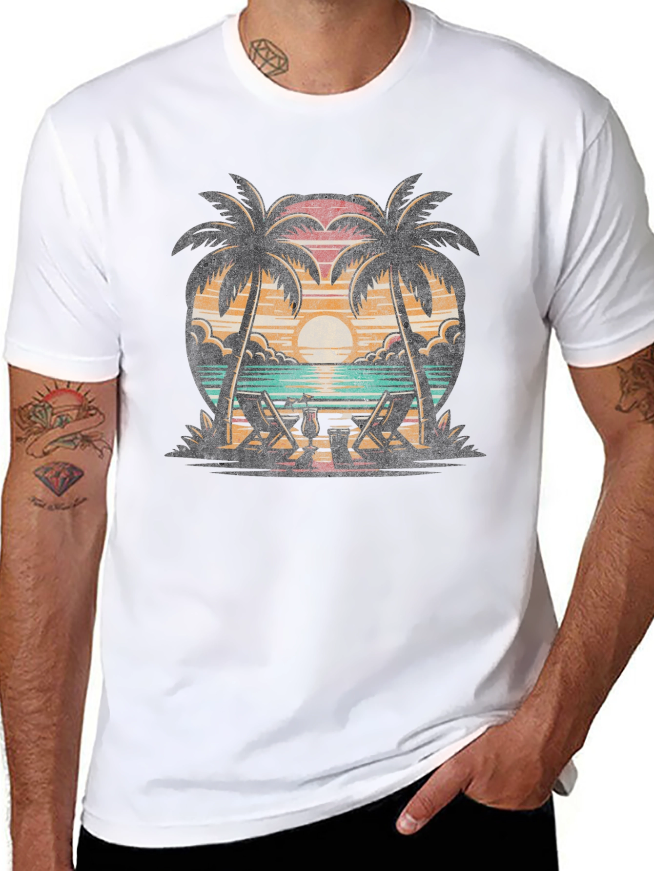 Tropical Beach Palm Tee