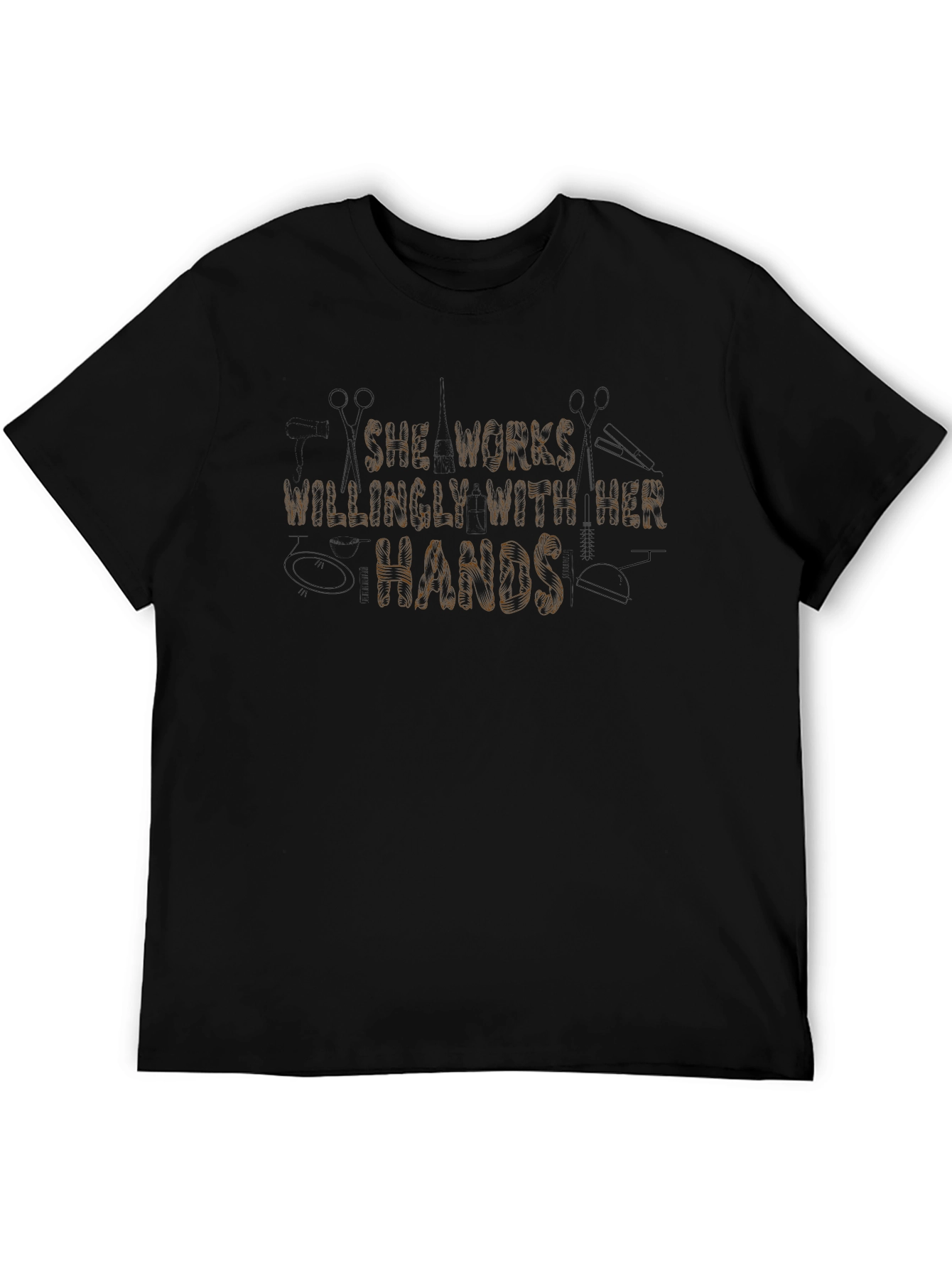She Works Willingly With Her Hands Black T-Shirt