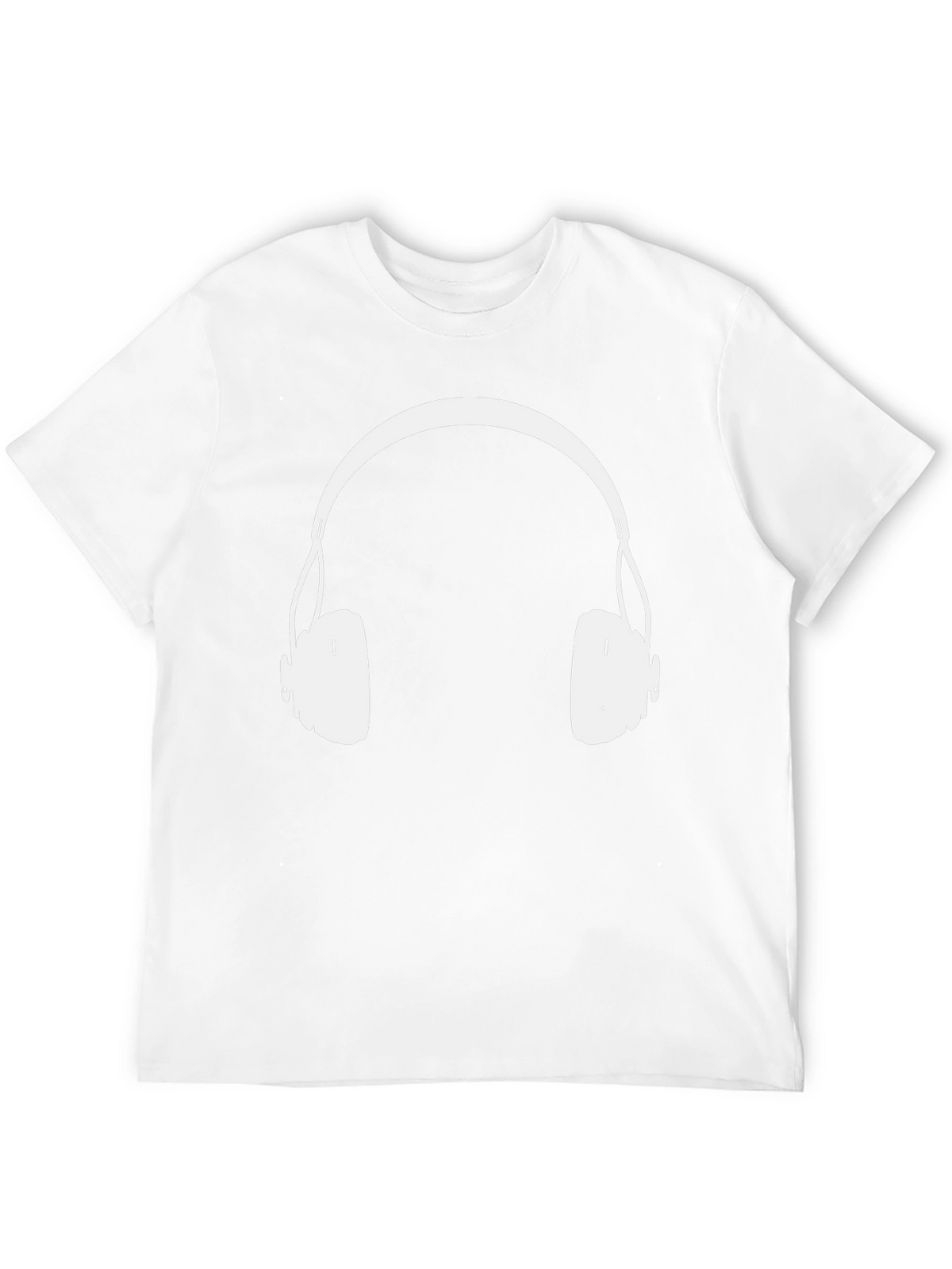 Headphones Graphic Tee - Black Cotton Blend