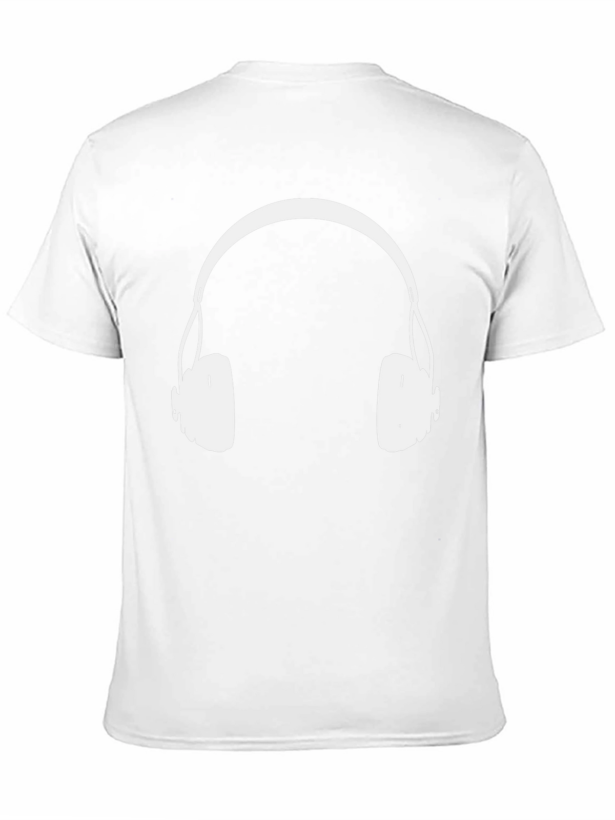 Headphones Graphic Tee - Black Cotton Blend