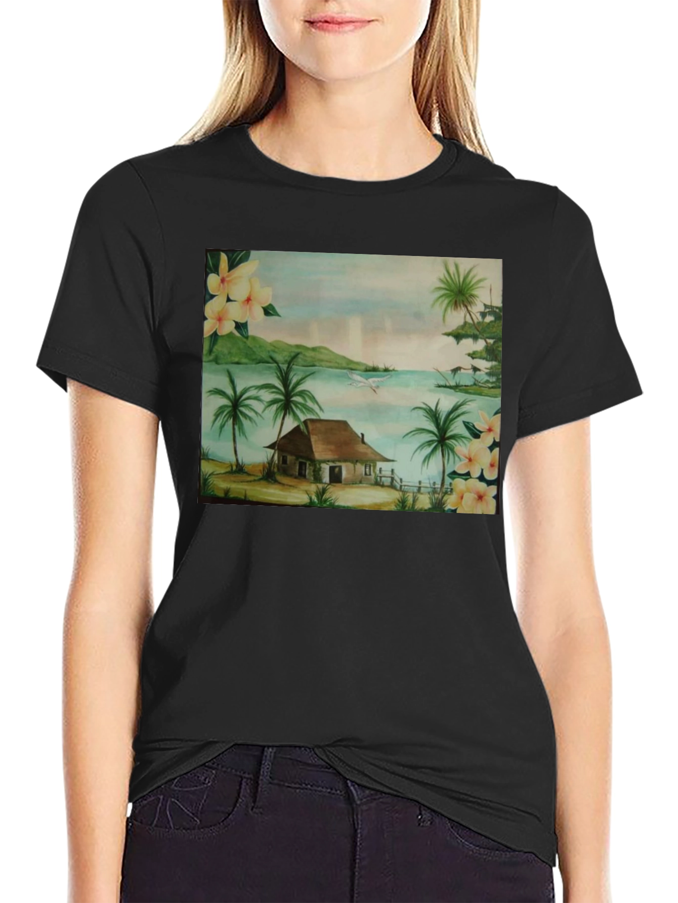 Tropical Beach Hut Graphic T-Shirt