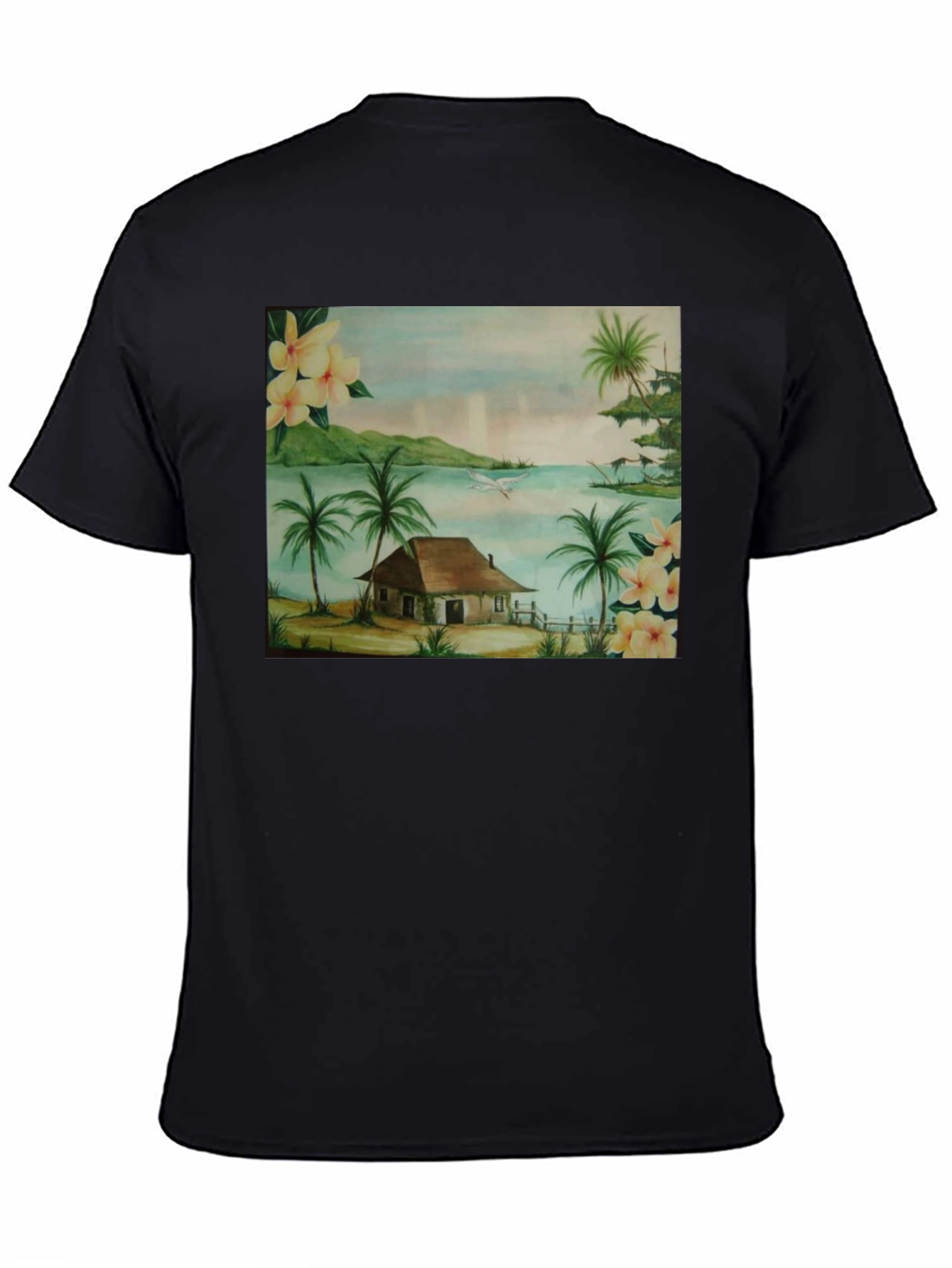 Tropical Beach Hut Graphic T-Shirt