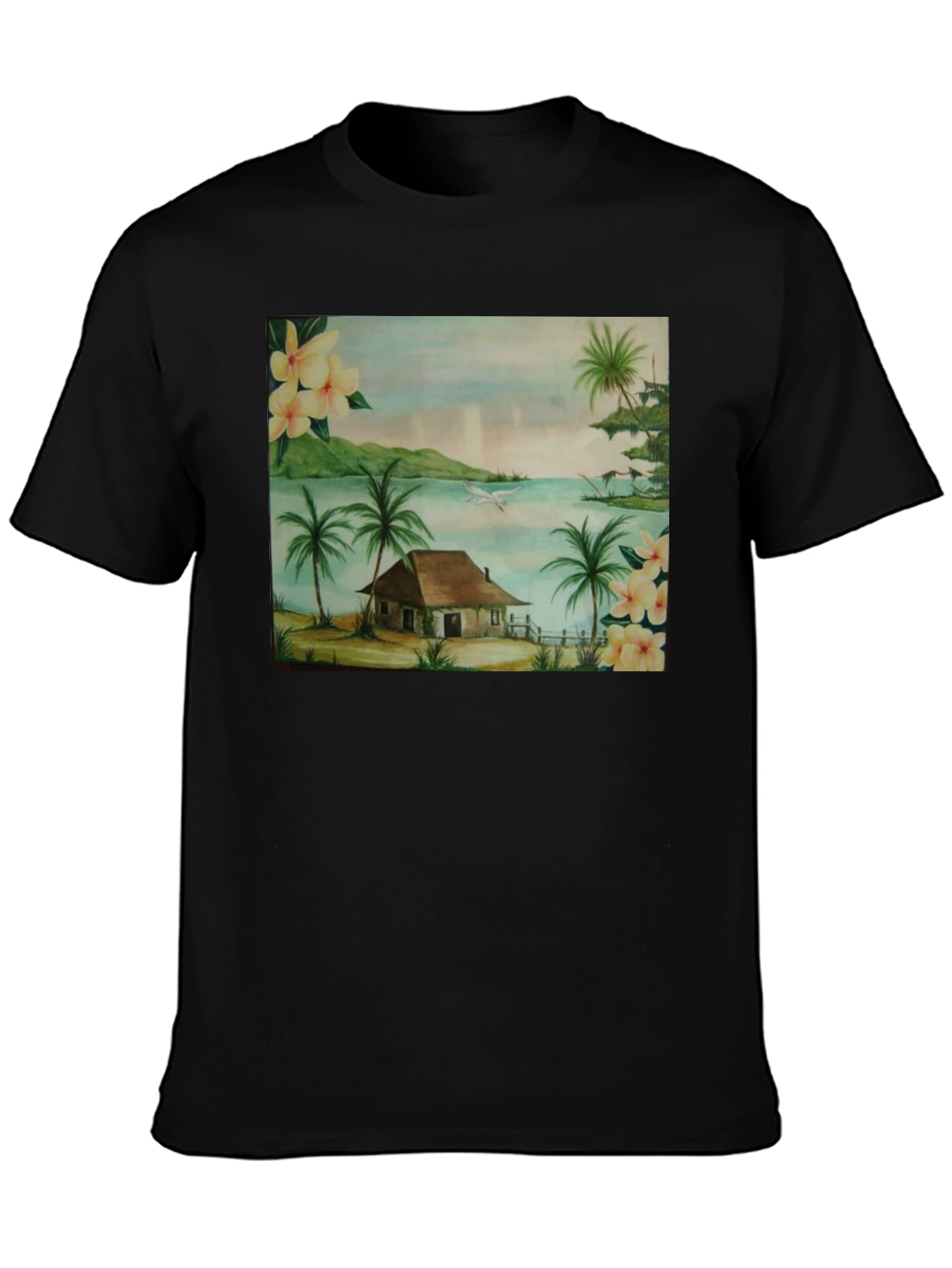 Tropical Beach Hut Graphic T-Shirt