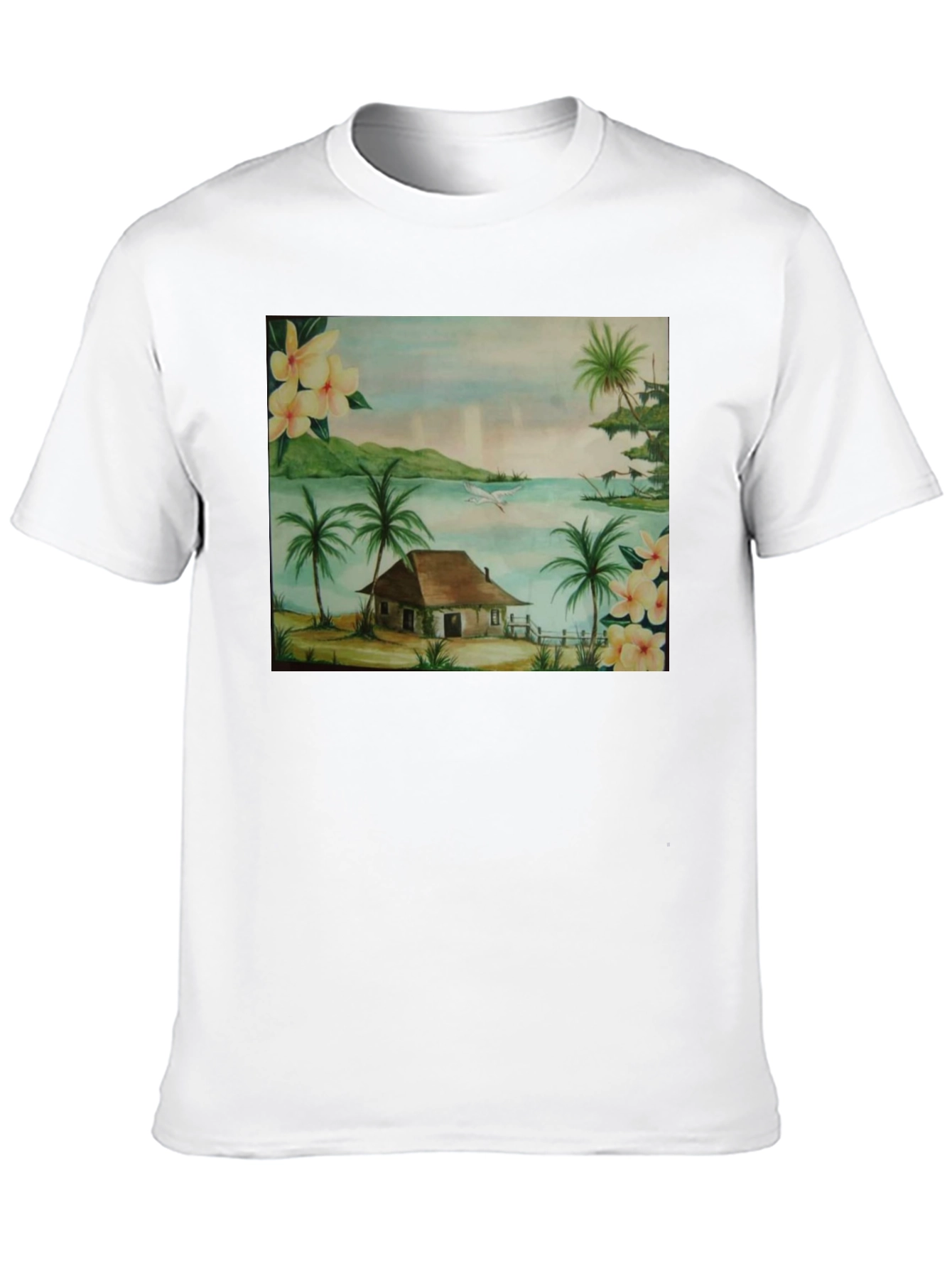 Tropical Beach Hut Graphic T-Shirt