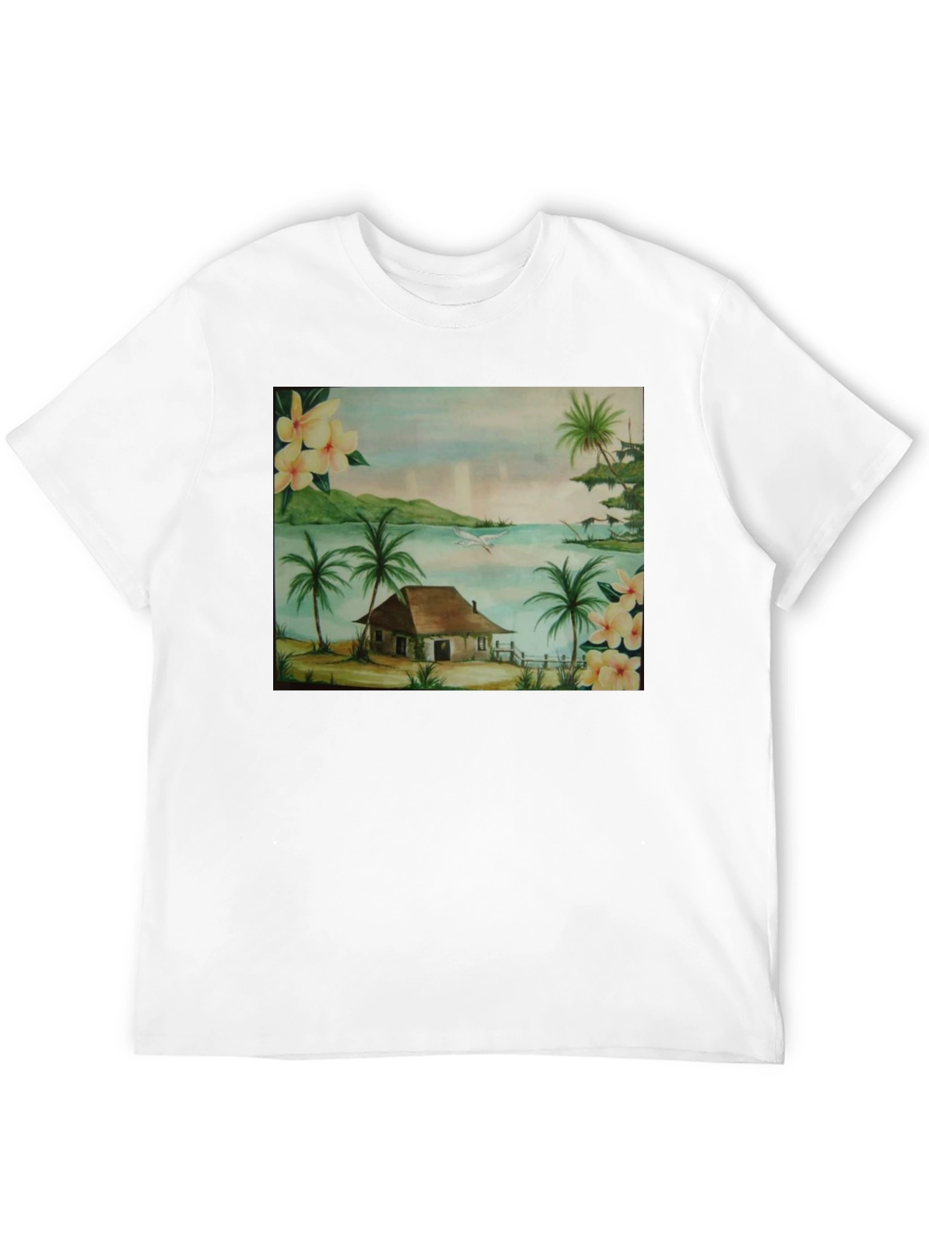 Tropical Beach Hut Graphic T-Shirt