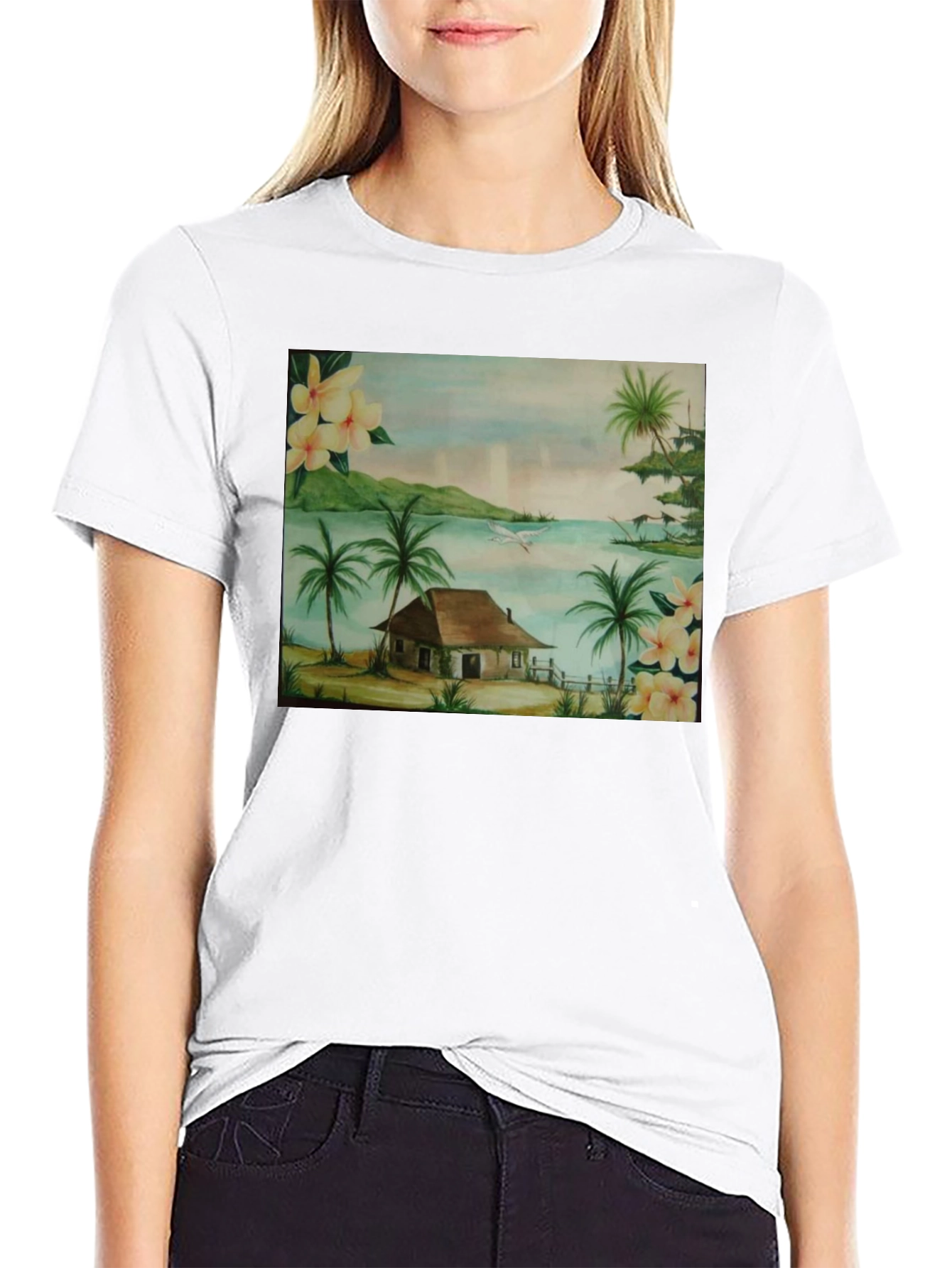 Tropical Beach Hut Graphic T-Shirt