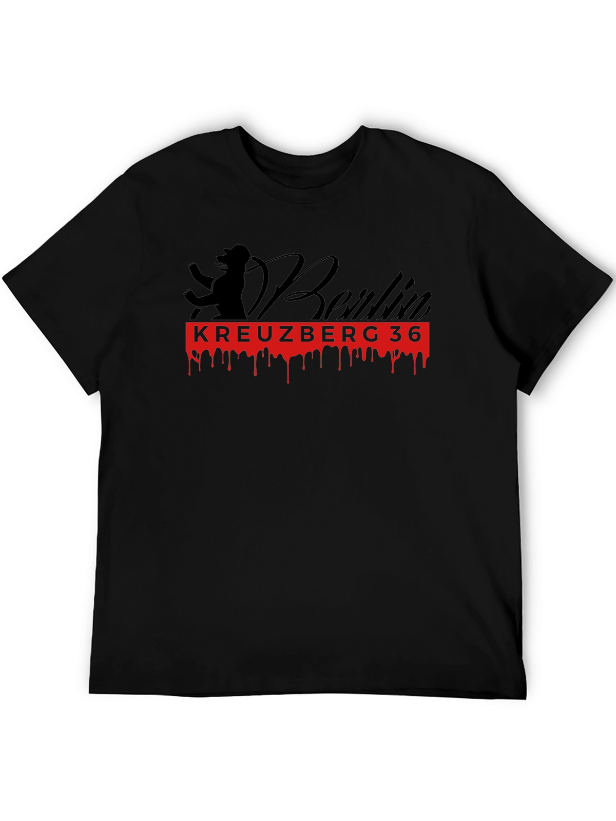 Berlin Kreuzberg 36 Graphic Tee - Black Cotton T-Shirt