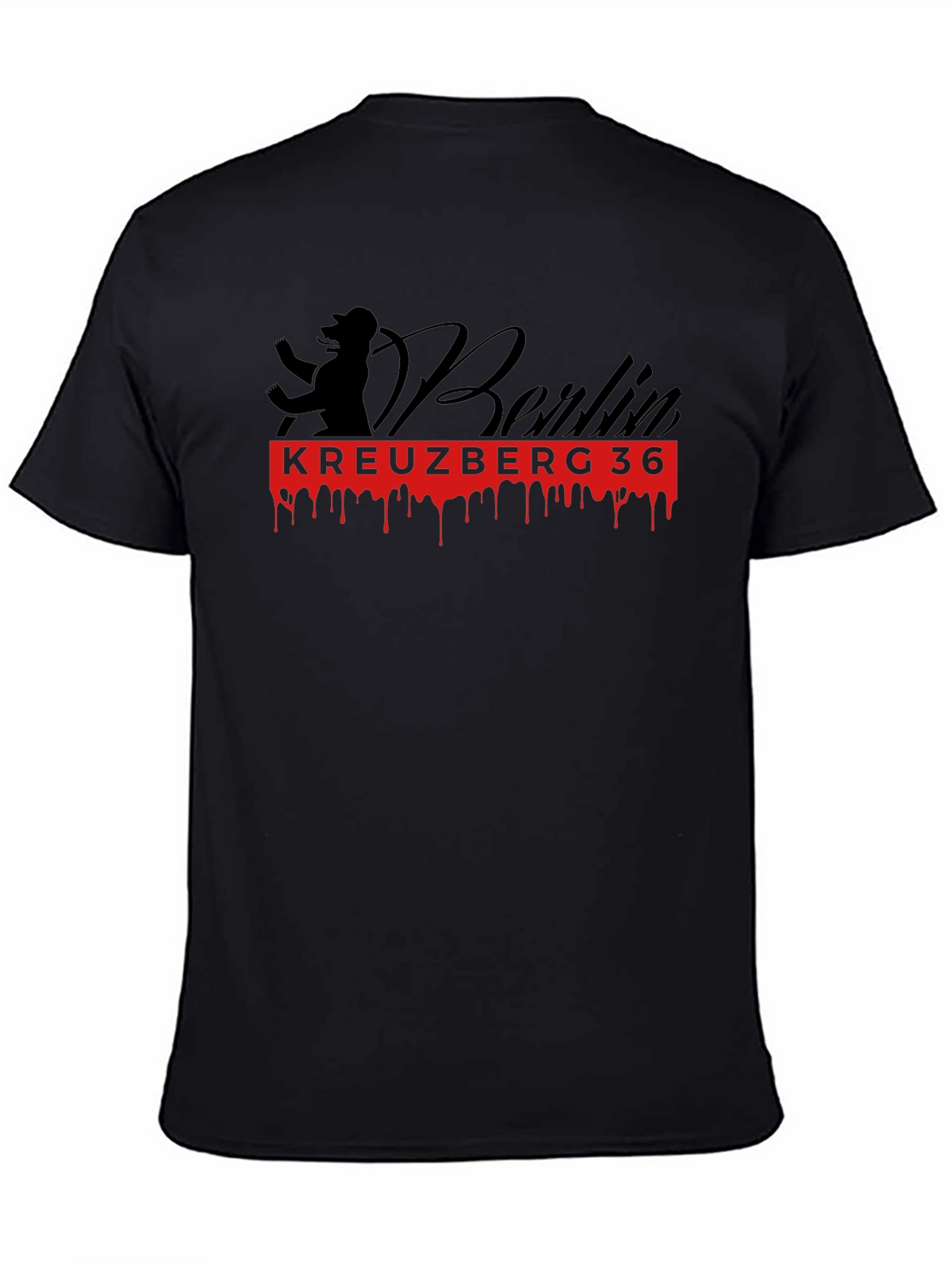 Berlin Kreuzberg 36 Graphic Tee - Black Cotton T-Shirt