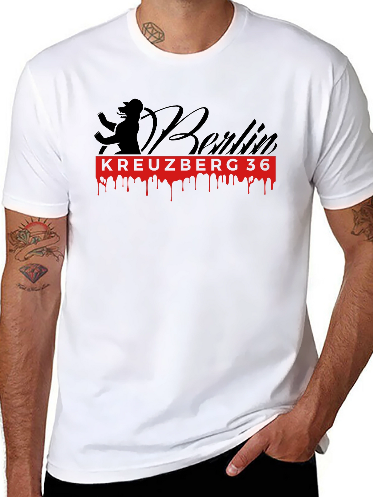 Berlin Kreuzberg 36 Graphic Tee - Black Cotton T-Shirt