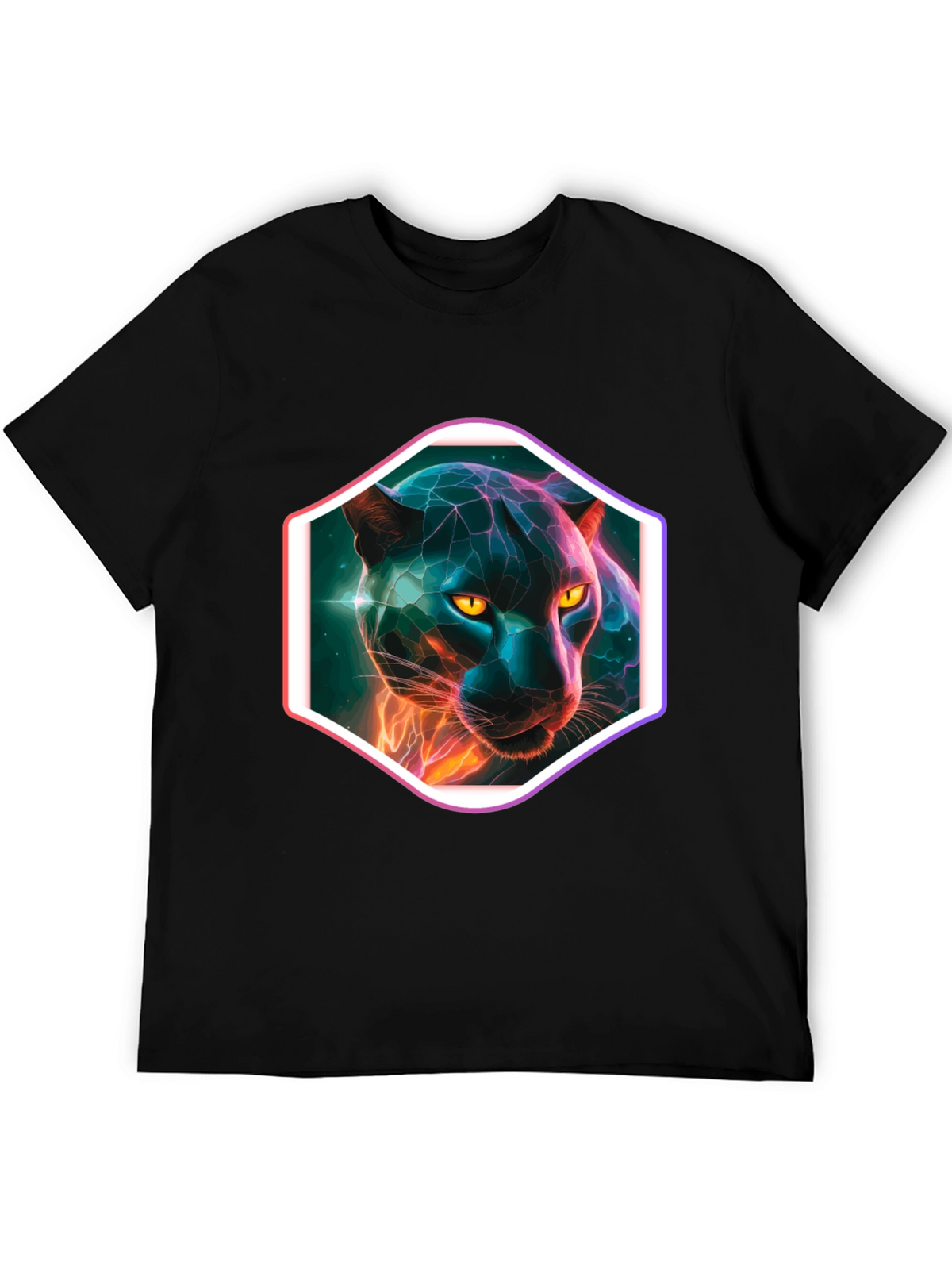 Neon Panther Graphic T-Shirt