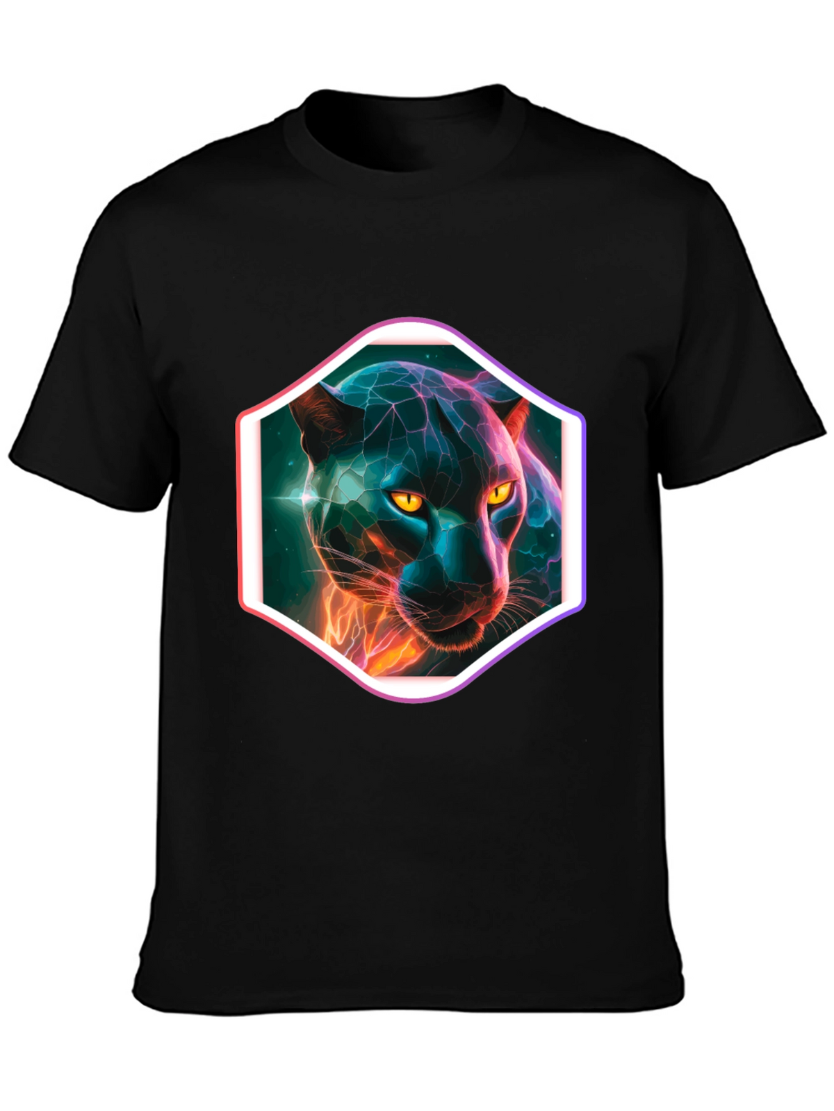 Neon Panther Graphic T-Shirt