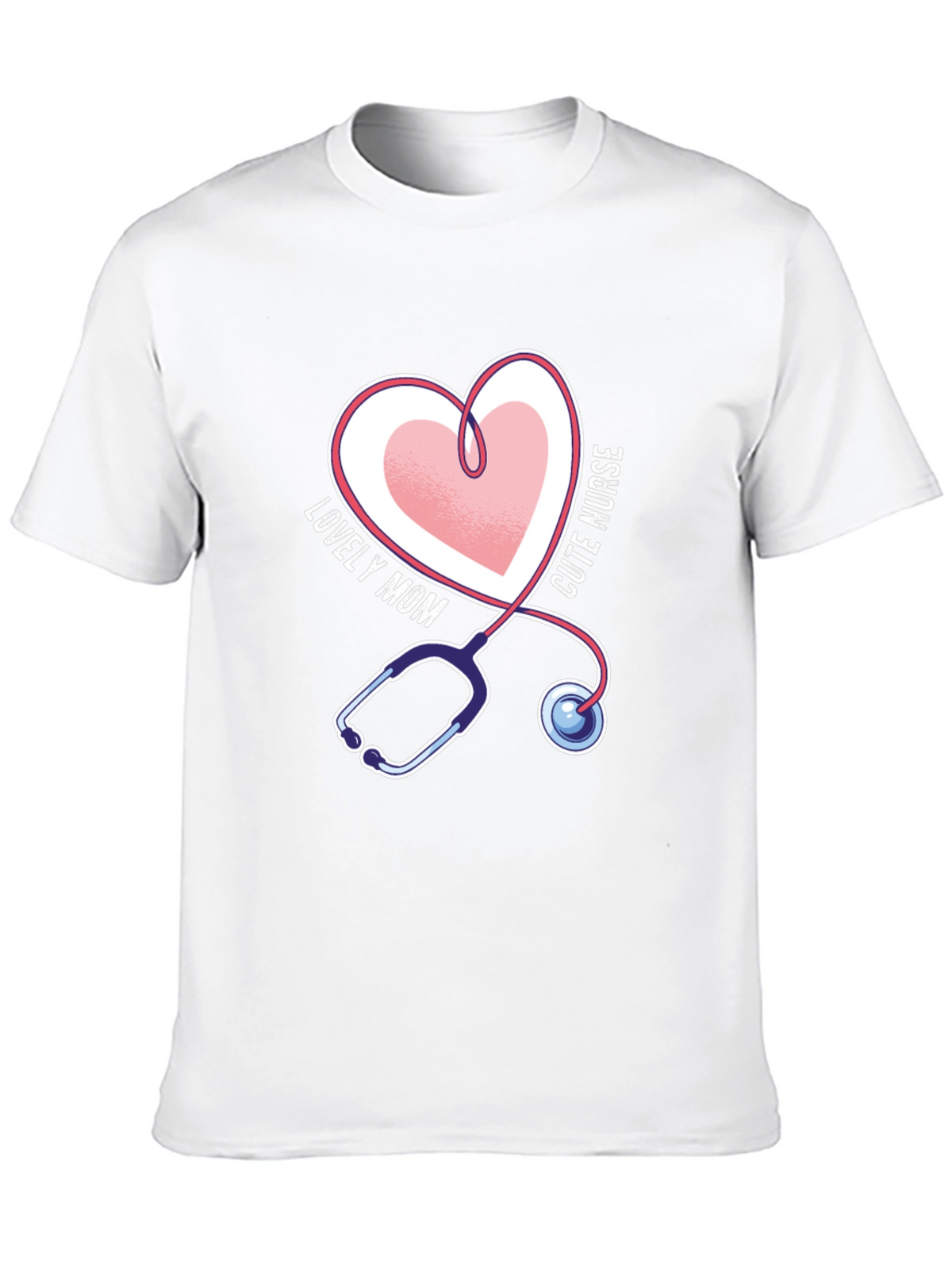 Lovely Mom Cute Nurse Stethoscope Heart T-Shirt